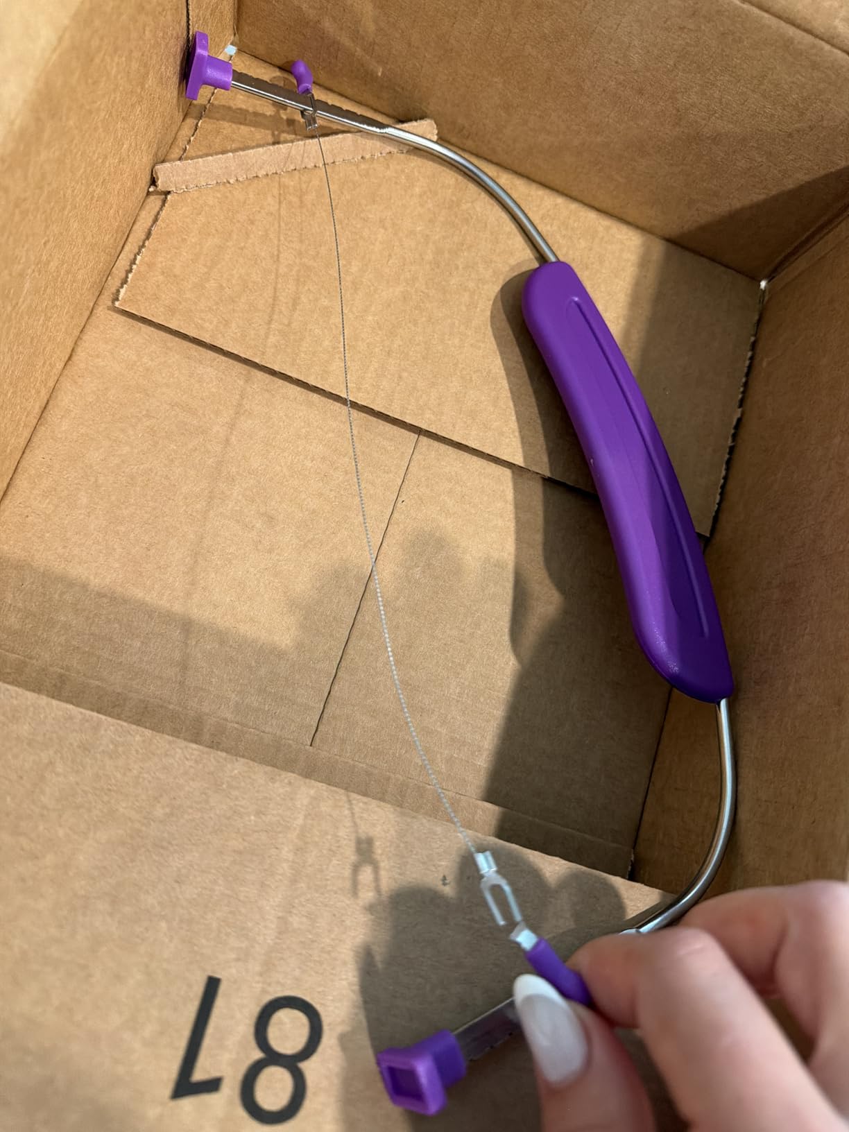 Adjustable Cake LevCake Cutter Slicer Leveler, 9 Different Height Premium Food Grade Stainless Steel Double Wires Cake Cutter/Slicer/Adjustable Cake Leveler for Leveling and Molding (Purple) customer photo 2