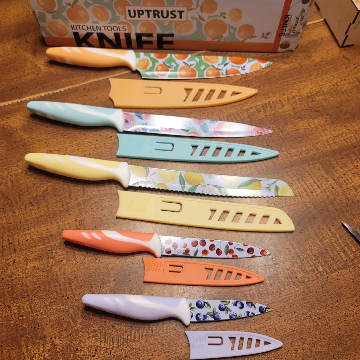 UPTRUST Knife Set, 12-piece Kitchen Knife Set Nonstick Coated, Professional Kitchen Cutlery Set for Chef, Cooking, Camping, Outdoor customer photo 1