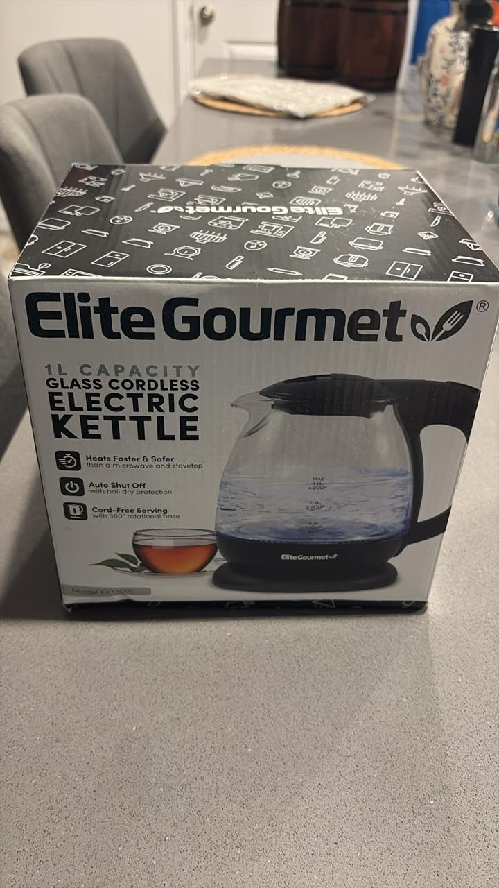 Elite Gourmet EKT3001 1L Digital Kettle, 304 Stainless Steel, Matte Black | Programmed Temperatures, Keep Warm Function, Cordless 360° Base, Auto Off & Audible Indicator customer photo 1