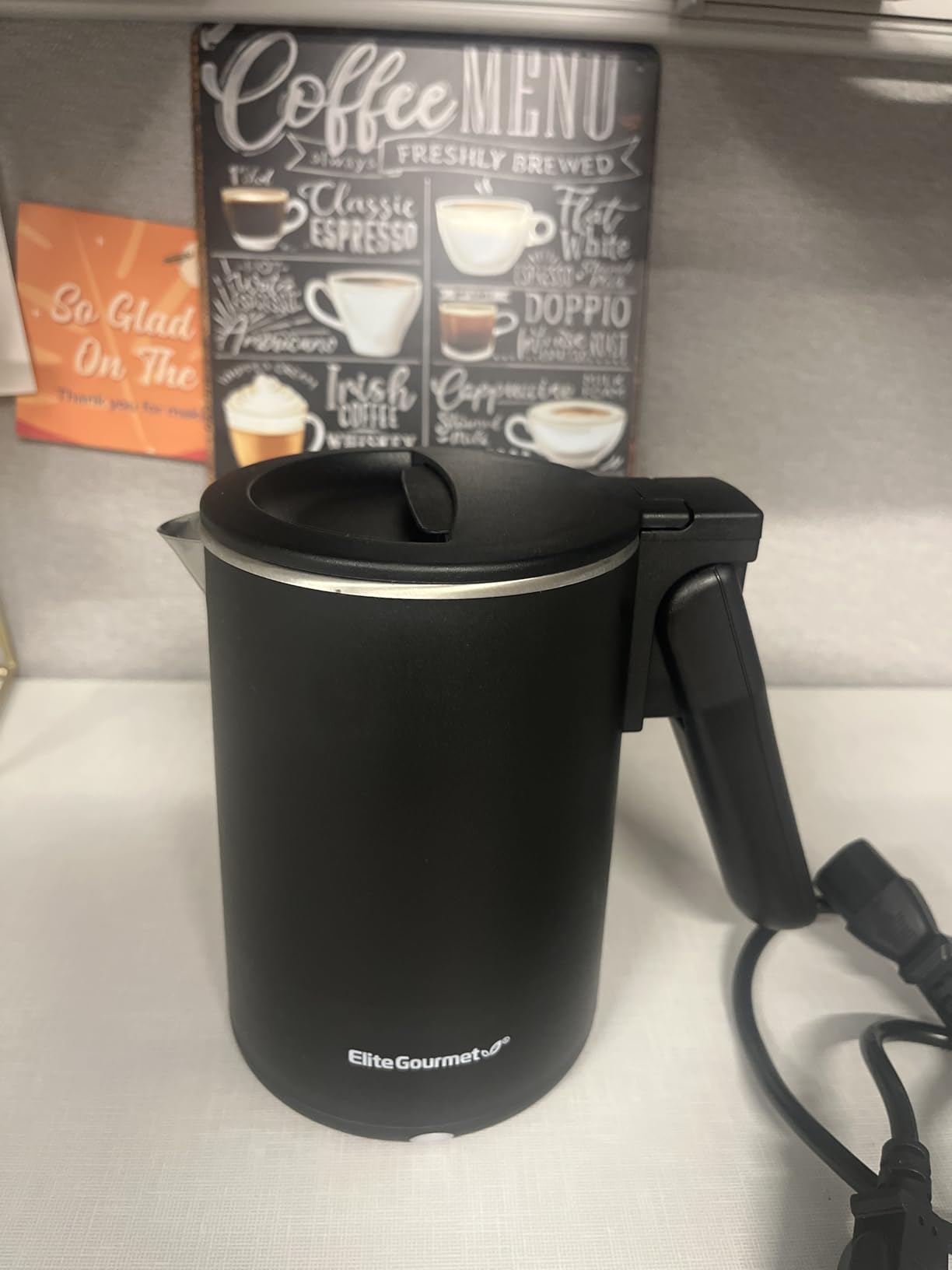 Elite Gourmet 1.7L Dual-Wall Cool-Touch Tea Kettle, Touchscreen | Borosilicate Glass, 304 Stainless Steel Interior, Keep Warm, Auto Off customer photo 1