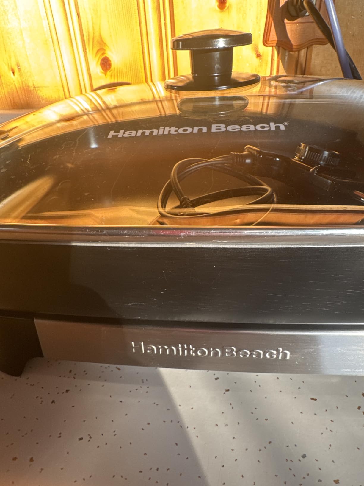 Hamilton Beach Large Electric Skillet With Lid, PFAS-Free Durathon Ceramic 12