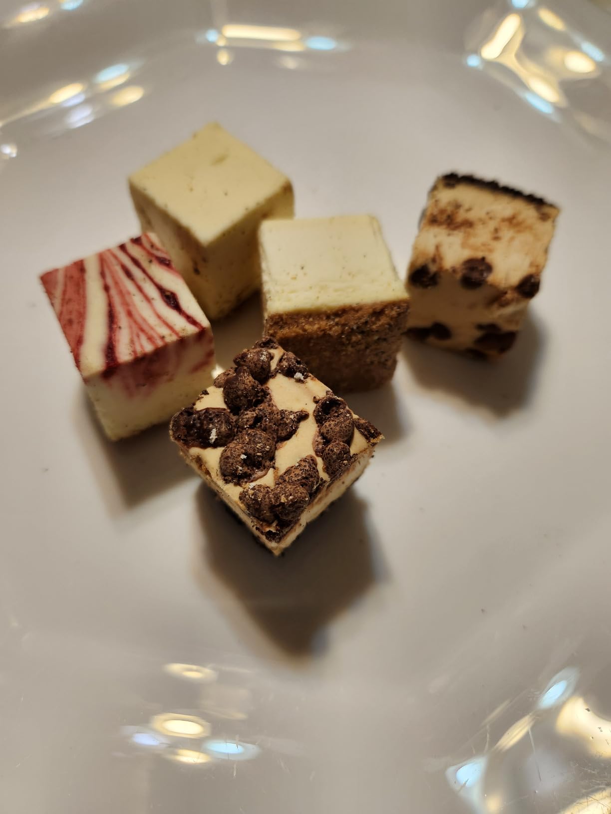 Freeze Dried Cheesecake Bites New York Style 4.1oz - Caramel, Chocolate Chip and Strawberry Swirl Freeze Dried Dessert - Mini Chocolate Cheesecake Bites in Resealable Bag - Ideal Gift Snack customer photo 1
