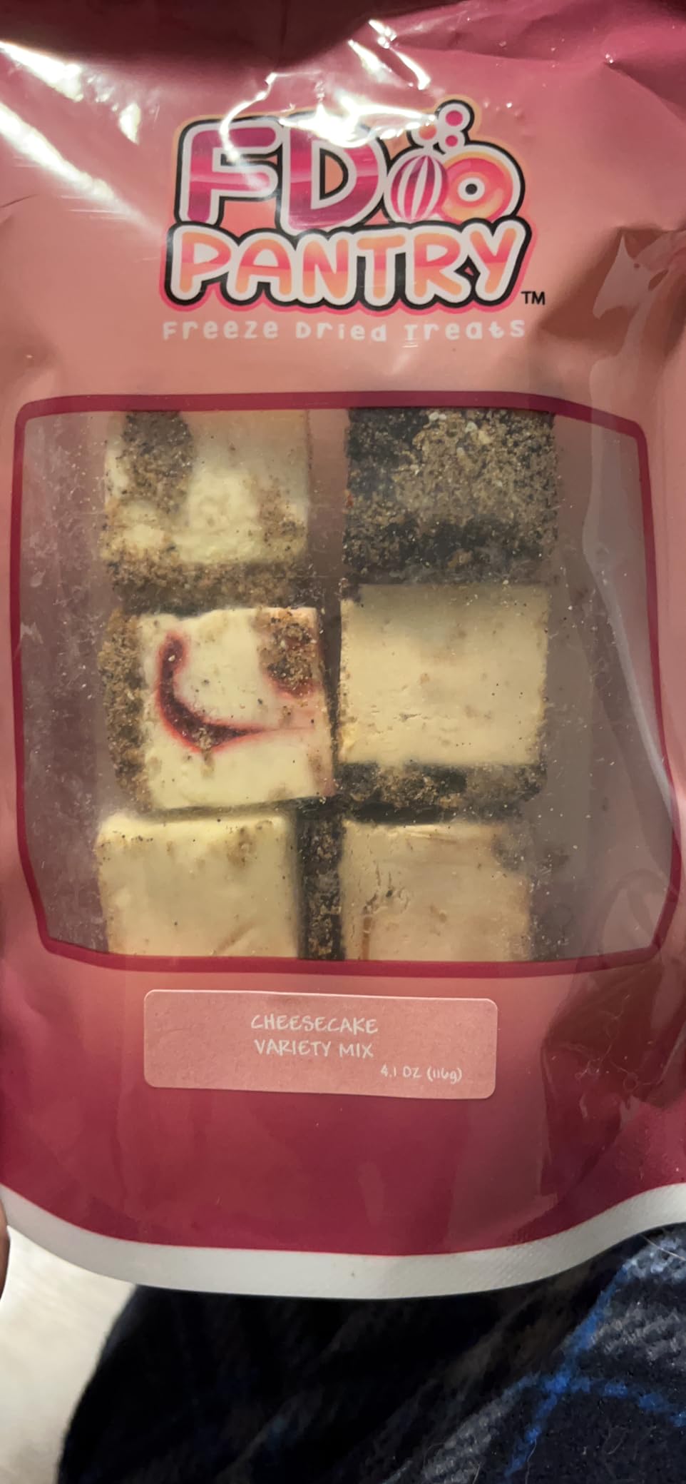 Freeze Dried Cheesecake Bites New York Style 4.1oz - Caramel, Chocolate Chip and Strawberry Swirl Freeze Dried Dessert - Mini Chocolate Cheesecake Bites in Resealable Bag - Ideal Gift Snack customer photo 2