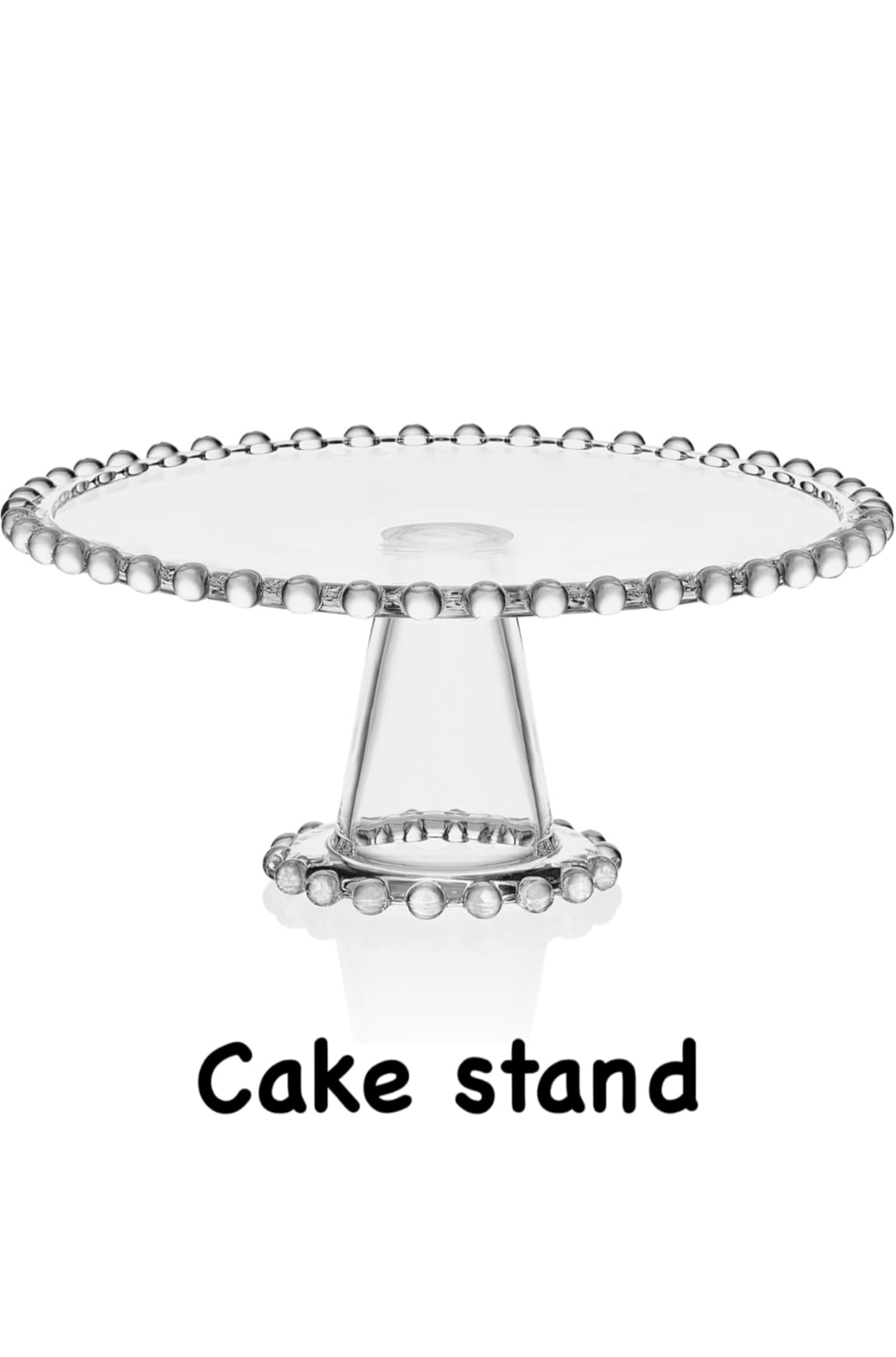 Fitz & Floyd Beaded Large Glass Cake Stand, 10.75 Inch Clear Glass Pedestal Cake Stand for Desserts, Appetizers, and Entertaining customer photo 1