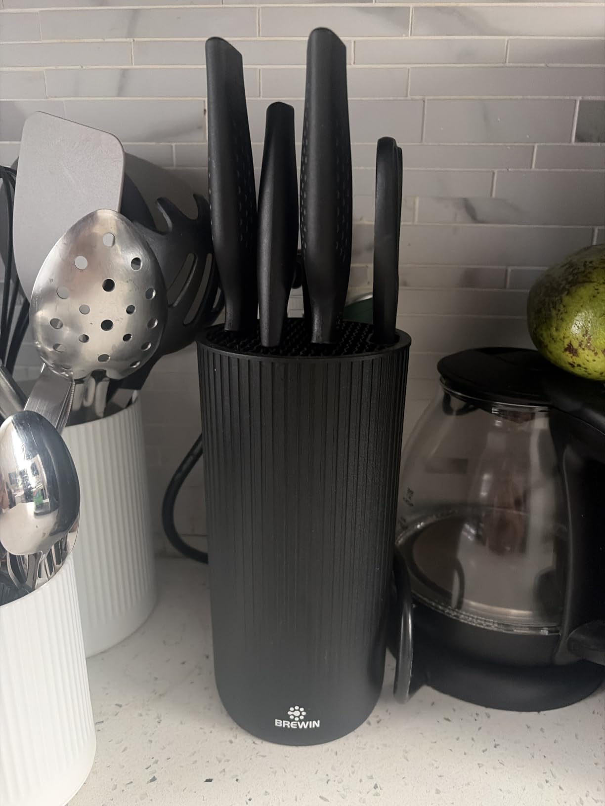 Brewin Knife Set, Kitchen Knife Set, Knives Set for Kitchen, Universal Knife Block, Utility Knife Block Set, New Home Essentials, Apartment Essentials, Dishwasher Safe customer photo 1