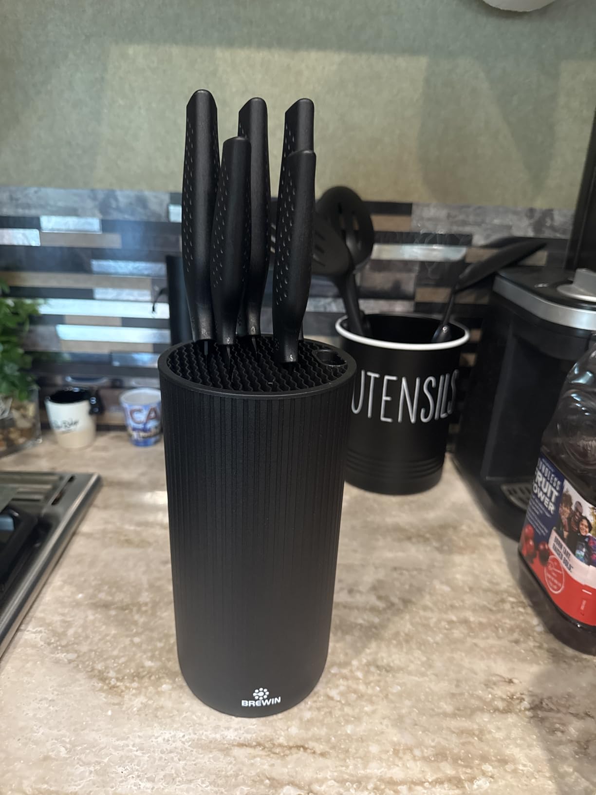 Brewin Knife Set, Kitchen Knife Set, Knives Set for Kitchen, Universal Knife Block, Utility Knife Block Set, New Home Essentials, Apartment Essentials, Dishwasher Safe customer photo 2