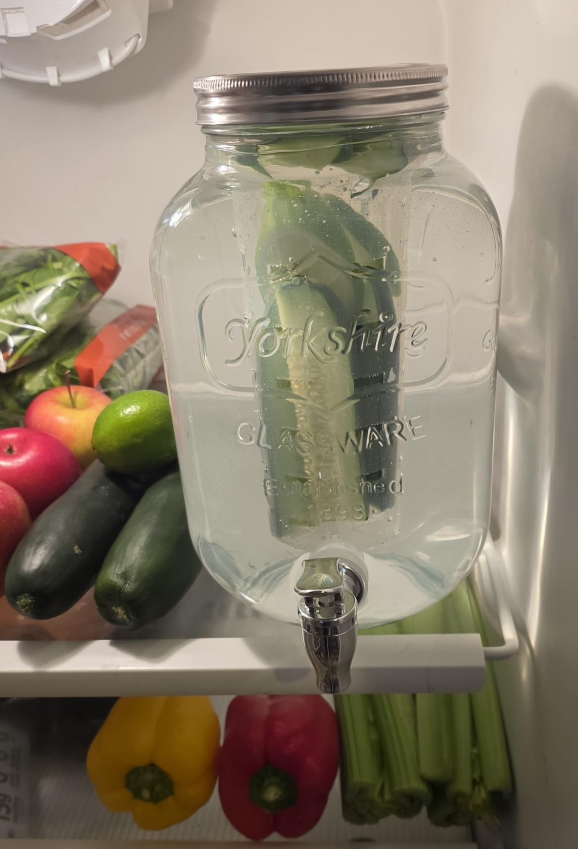 1 Gallon Glass Drink Dispensers For Parties-Set of 2,Leak-Proof Spigot customer photo 1
