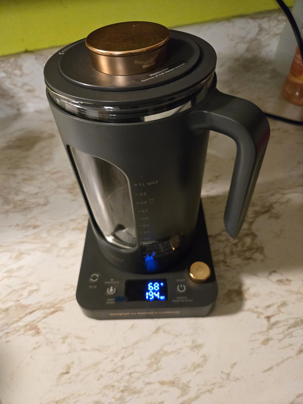 INTASTING Electric Tea Kettle with Infuser, ±1℉ Temperature Control, 1L customer photo 1