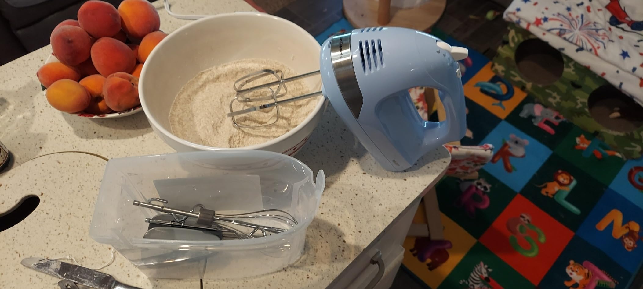 Hamilton Beach 6-Speed Electric Hand Mixer With Easy Clean Beaters | Traditional Beaters | Dough Hooks | Whisk | Snap-On Storage Case | 275 Watt Motor | Blue | 62677J customer photo 2