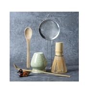 Matcha Whisk Set, Matcha Making Kit Whisk (Chasen Holder), Ceramic Whisk Holder (Mottled Green), Bamboo Scoop, Powder Starter Sifter, Spoon Japanese Tea Tools For Ceremony Gift customer photo 2