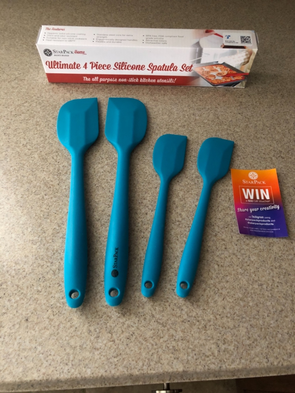 Starpack 'Scrape and Stir' Silicone Rubber Spatula Set (4-Piece) - LFGB Non Toxic, 600°F Heat Resistant, BPA-Free, One-Piece Kitchen Baking Spatulas - Dishwasher Safe for Nonstick Cookware Sage Green customer photo 1