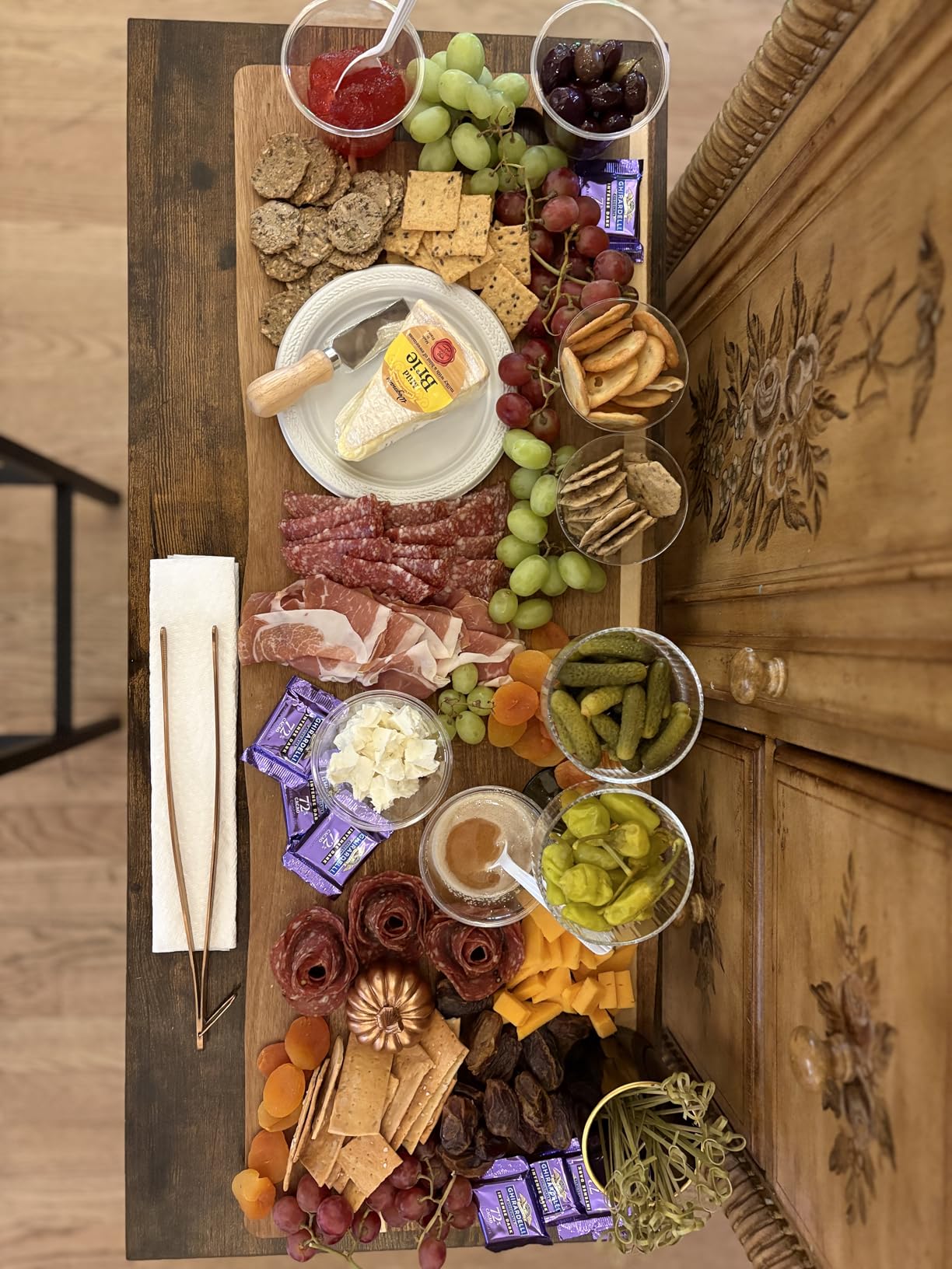 Acacia Large Charcuterie Board, Wood Charcuterie Boards with Handles Foldable Travel 33 x 12 Inch Cheese Boards Serving Board with Food Meat Party Appetizers (Large, Rectangular) customer photo 2