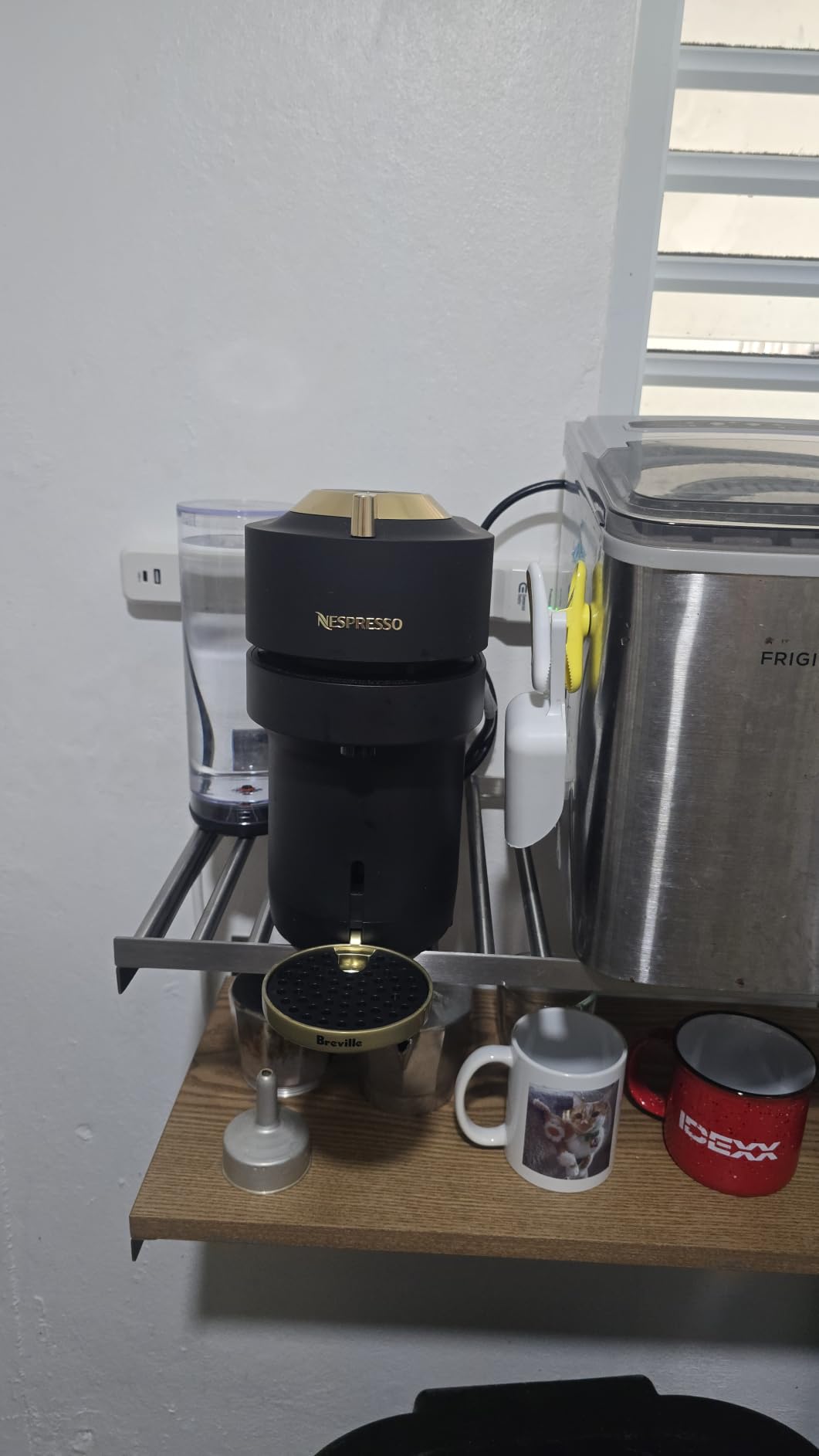 Nespresso Vertuo Pop+ Coffee & Espresso Maker by De'Longhi, Black & Gold | Matte black and gold coffee machine with sleek design, 37 fl. oz. side water tank, 30 second heat-up and auto pod ejection. customer photo 1