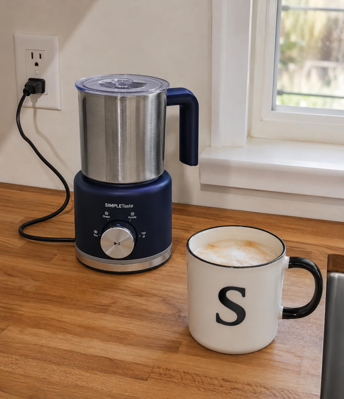 SIMPLETASTE Milk Frother, 4-in-1 Electric Automatic Milk Steamer | Warm and Cold Foam Maker and Milk Warmer for Latte, Cappuccino, Macchiato, Hot Chocolate customer photo 2