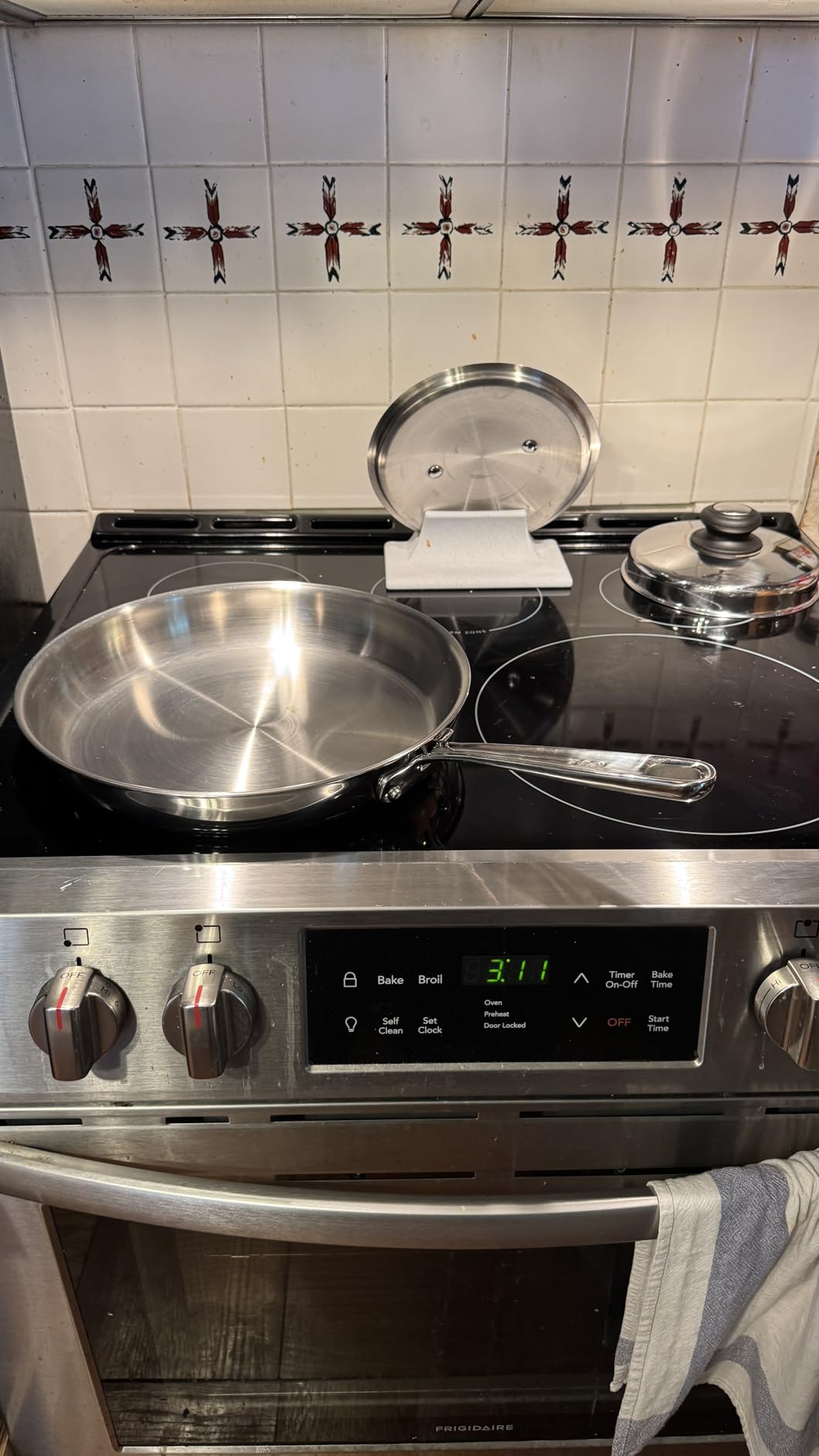 T-Fal Pro Tri-Ply Stainless Steel 10 in Frying Pan, Induction Skillet | Tri-ply construction, NSF professional grade, Built-in measuring marks, Sears steaks and fillets, Oven safe to 500 °F customer photo 1