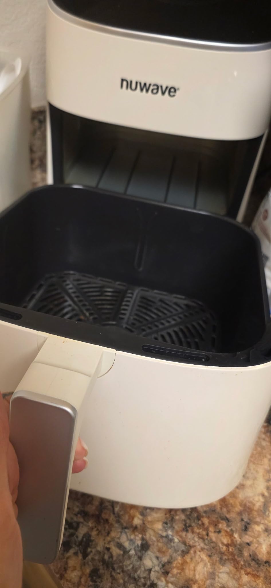 Nuwave Brio Plus Air Fryer 8 Qt, PFAS-Free Ceramic Coating, 7 Digital One-Touch Modes: Air Fry/Bake/Roast/Dehydrate/Toast/Reheat/Preheat, 150 Presets, 50°F-400°F, 700/1500/1800W, Black customer photo 1
