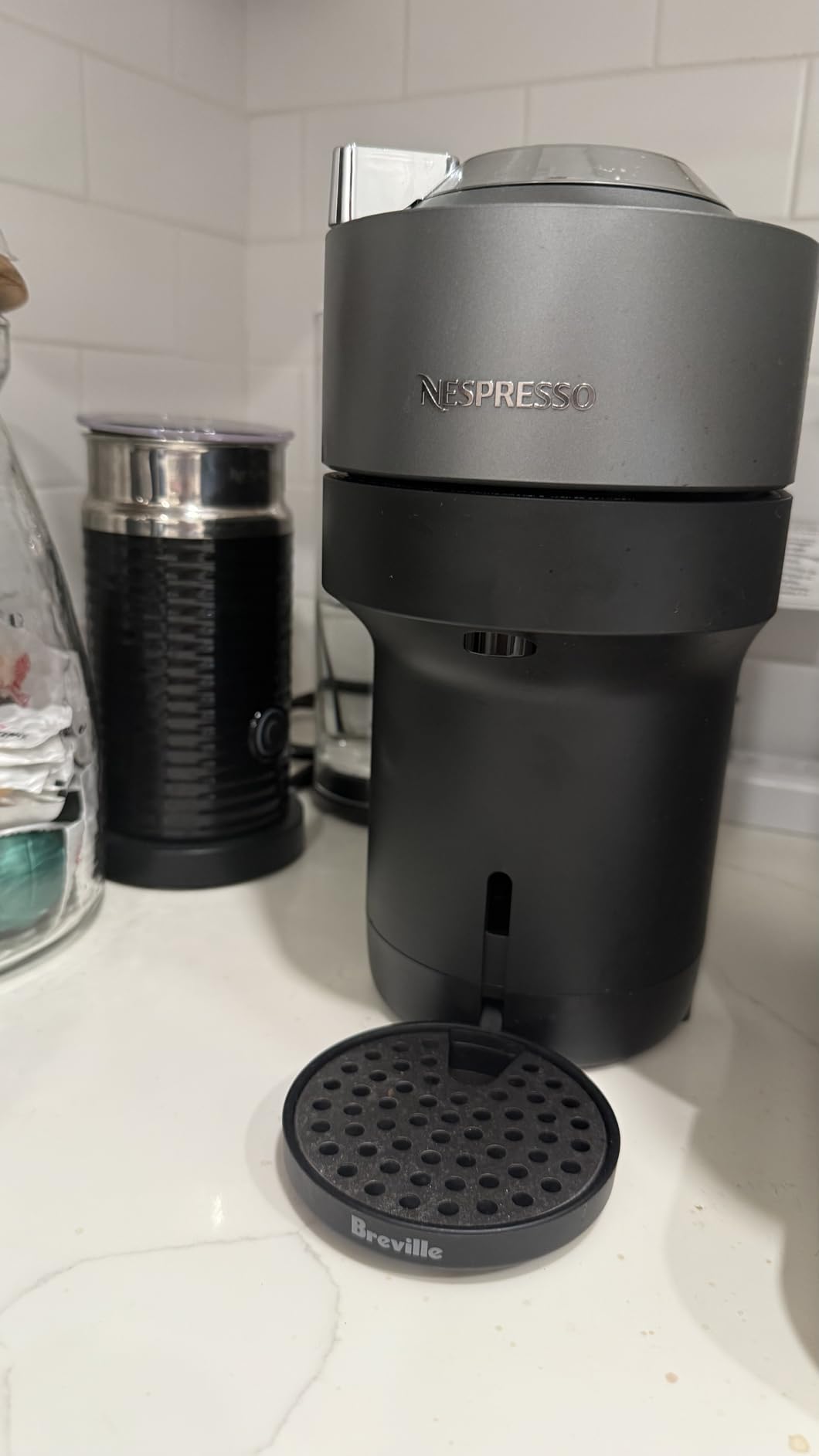 Nespresso Vertuo Pop+ Deluxe Coffee Machine with Frother, Matte Black Gold customer photo 2