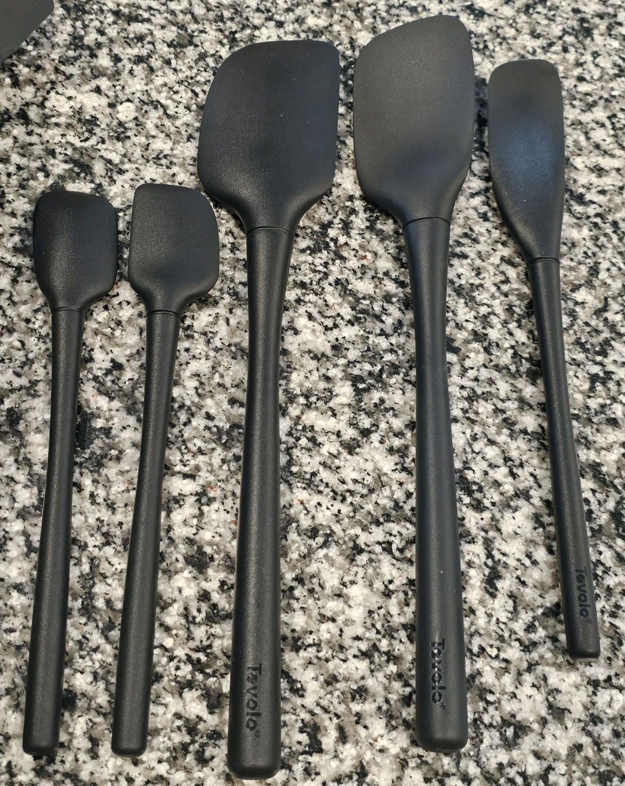 Tovolo Flex Core 5 Piece Silicone Spatula Set Heat Resistant All Silicone Utensils Include Non Stick Spatula Spoonula Jar Scraper, Dishwasher Safe BPA Free Spatulas for Baking Mixing, White customer photo 1