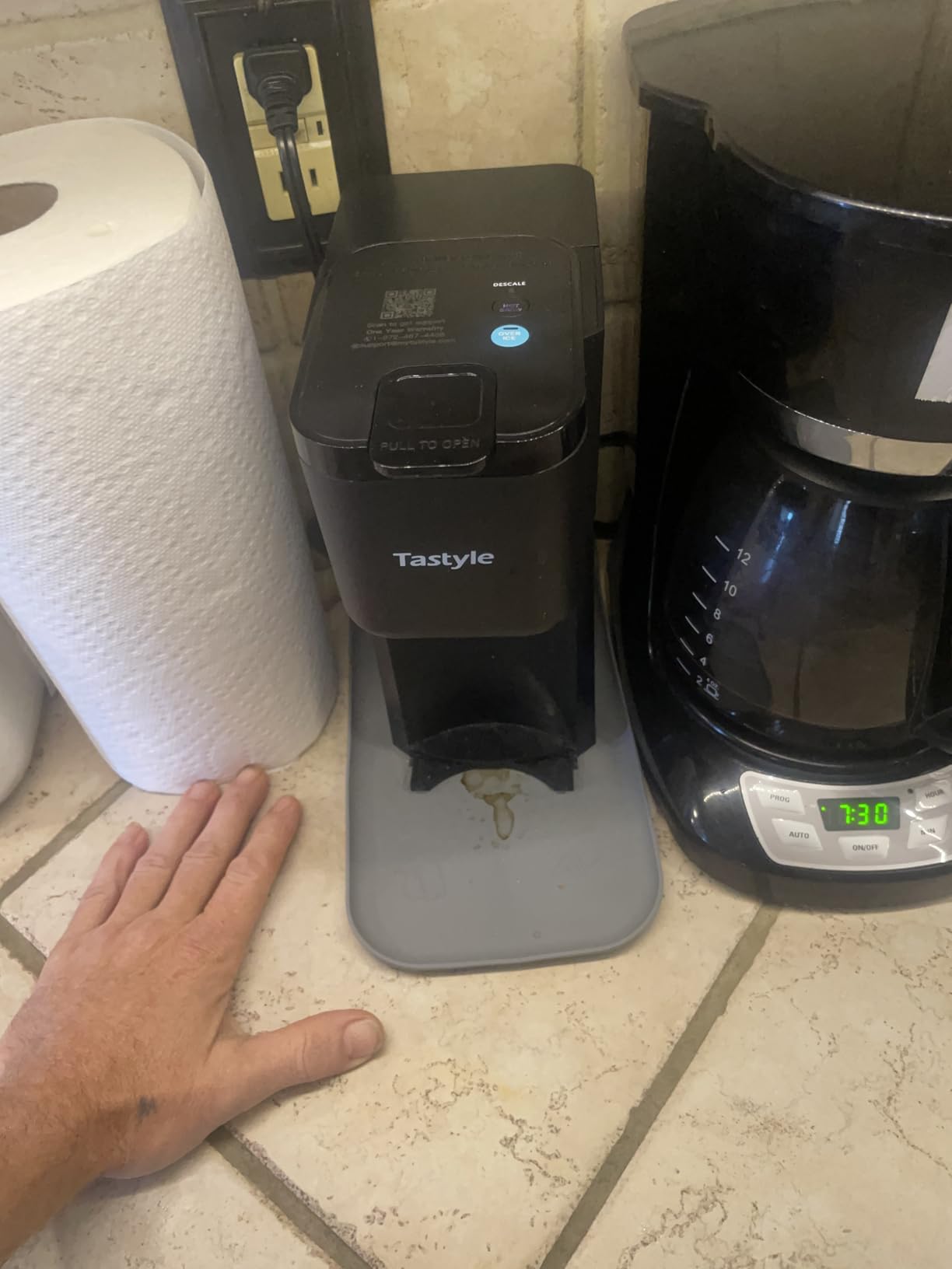 Tastyle Mini Single Serve Hot and Iced Coffee Maker for K Cup and Ground | 6 to14 Oz Brew Sizes, with Recipe Book, for Home, Travel, RV, Office and Dorm, 120V, K310IC, 2.0 version, Classic Black customer photo 1