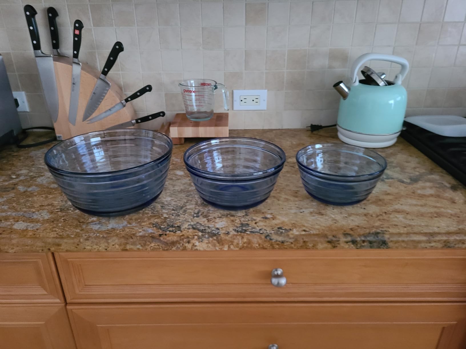 Anchor Hocking 4 Piece Glass Mixing Bowls Set - Durable, Microwave, Oven, and Dishwasher Safe - Perfect for Prep, Mixing, Serving, and Storage - Made in USA customer photo 2