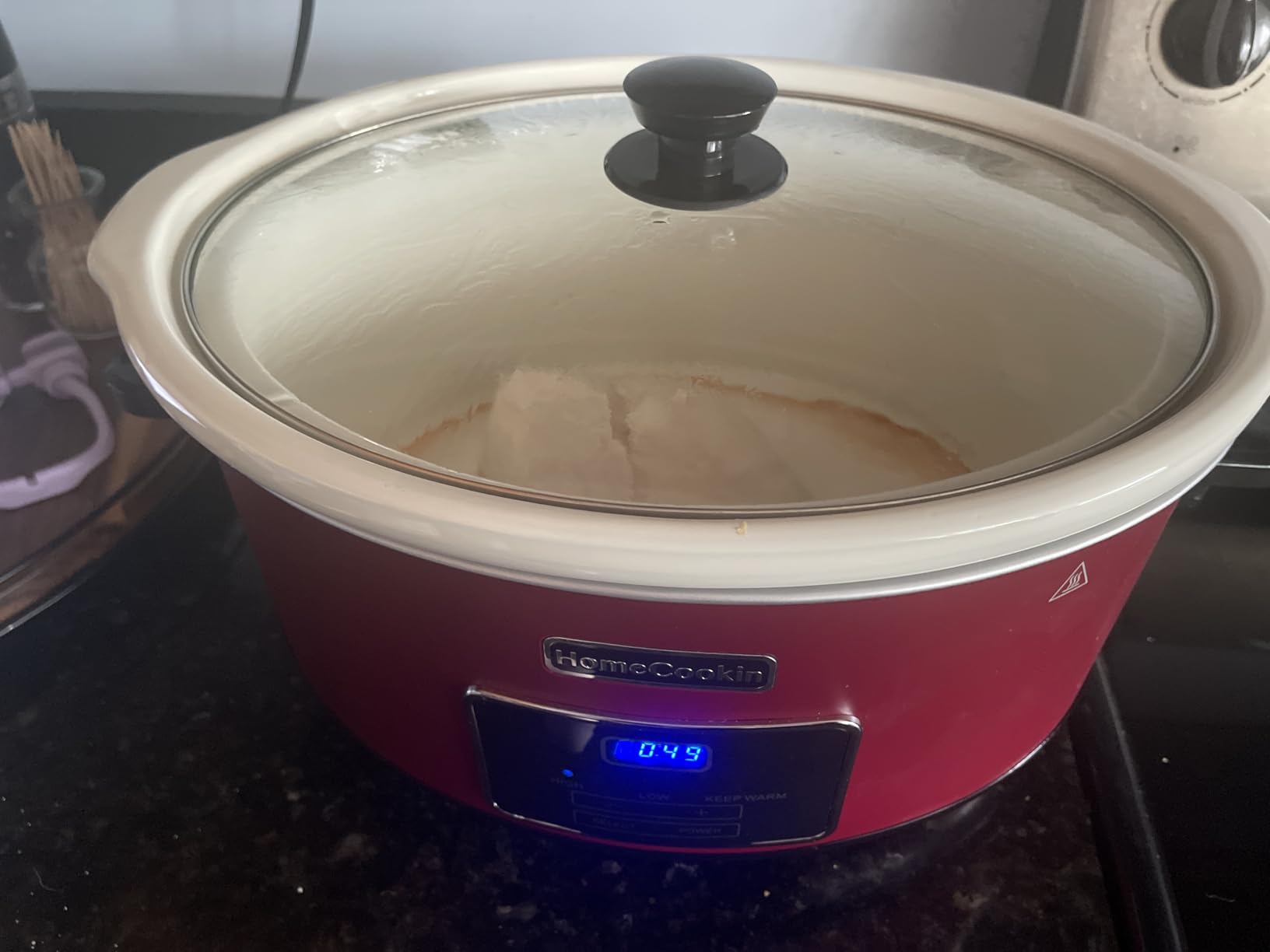 7-Quart Programmable Slow Cooker with Timer Keep Warm - Small Kitchen Appliance for Family Dinners - Serves 6+ People - Heat Settings: Keep Warm(White, Black Liner) customer photo 1