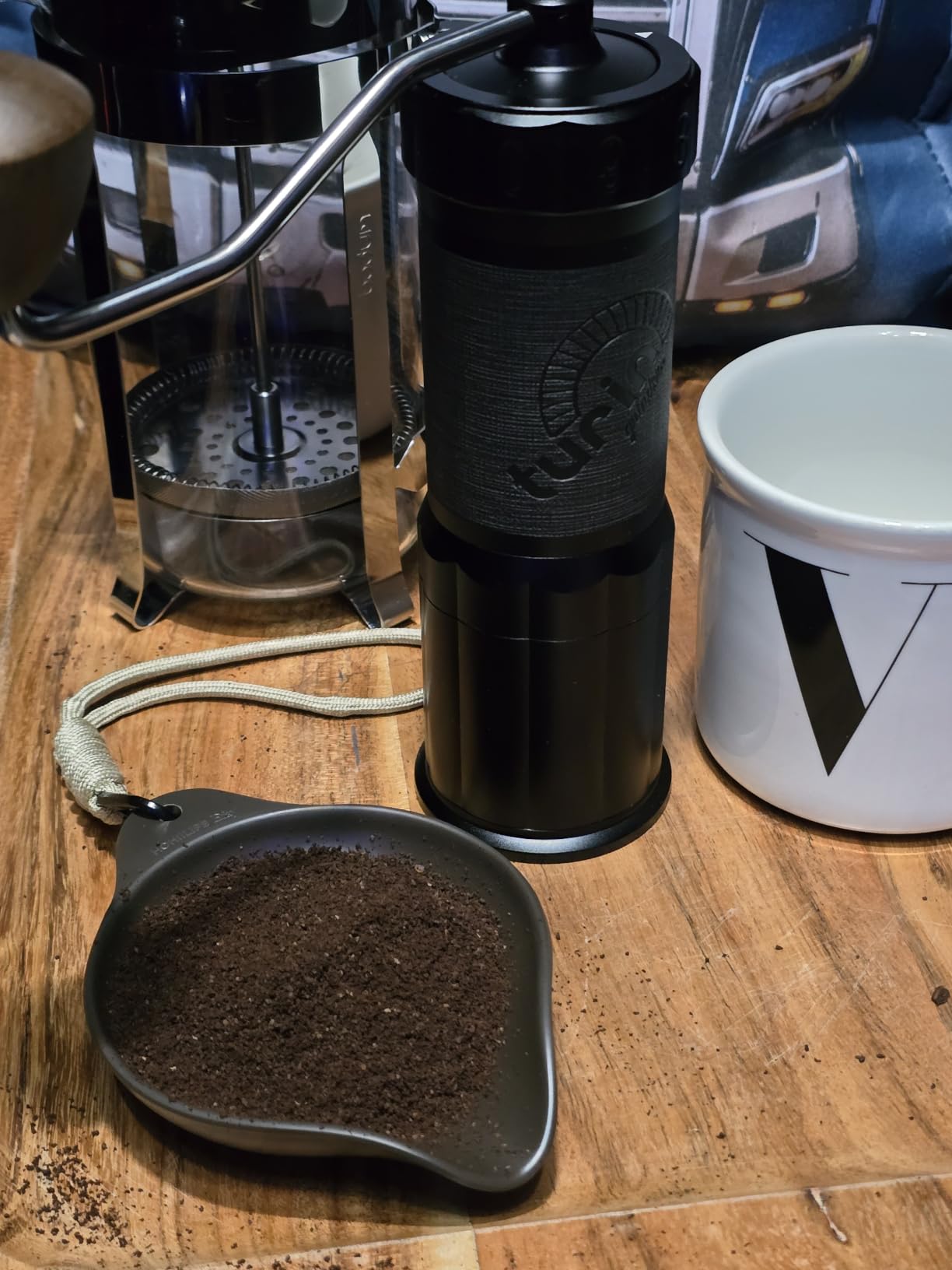 Turin H40 V2 Manual Coffee Grinder - 40mm Stainless Steel Burr, Adjustable for Espresso, Pour Over, French Press, Aluminum Body with Walnut Handle, Magnetic Dosing Cup, 30g Capacity customer photo 2