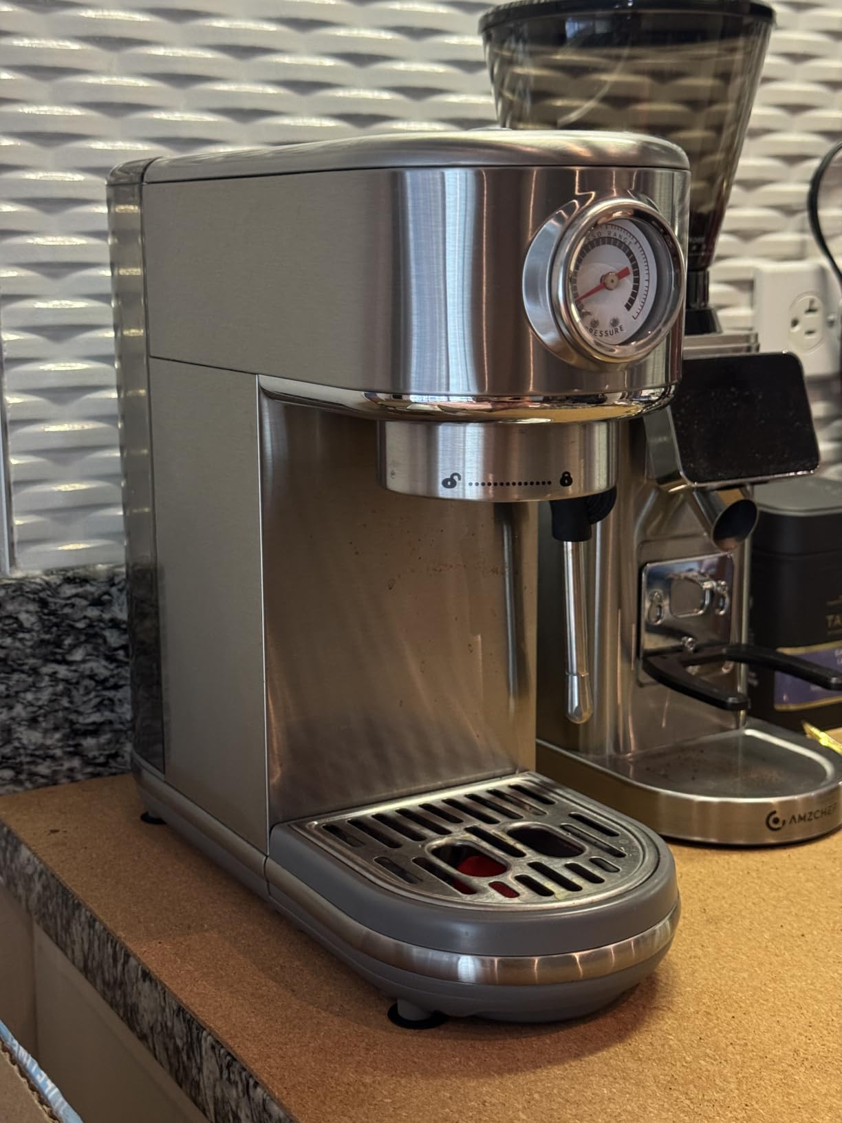 atatix Espresso Machine with Milk Frother, 20 Bar Pressure Espresso Maker, with 44OZ Removable Tank, Compact Stainless Steel Coffee Machine for Home, Office, Latte, Cappuccino, Macchiato, Silver customer photo 2