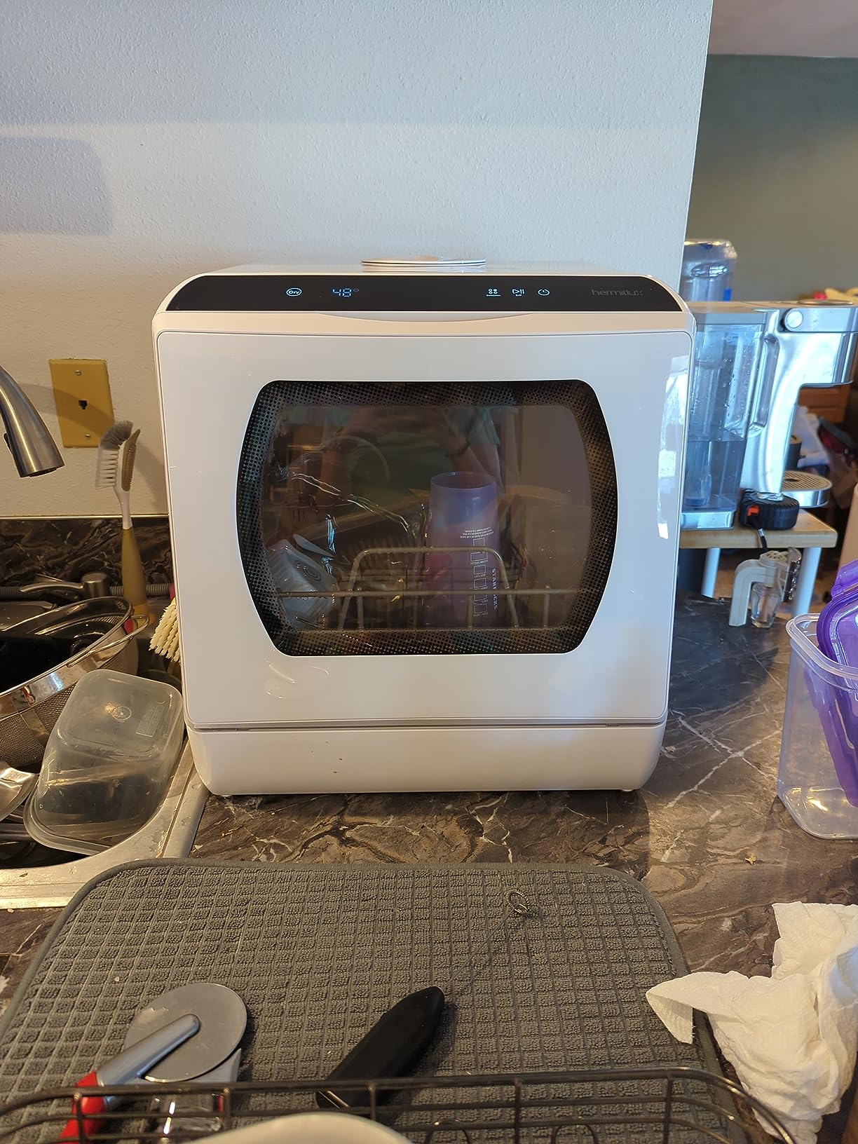 Hermitlux Countertop Dishwasher, 7 Washing Programs Portable Dishwasher customer photo 1
