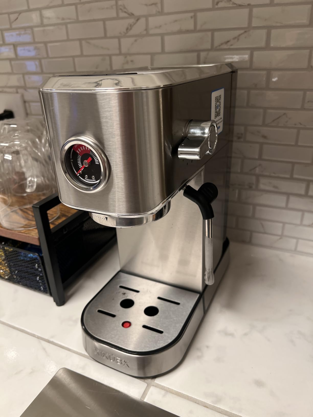 XIXUBX Espresso Machine with Milk Frother for Cappuccino & Latte for Home | 20-Bar Pump, Built-in Pressure Gauge, Powerful Steam Wand, Milk Frothing Pitcher, 42 oz Removable Water Tank, Stainless Steel customer photo 2