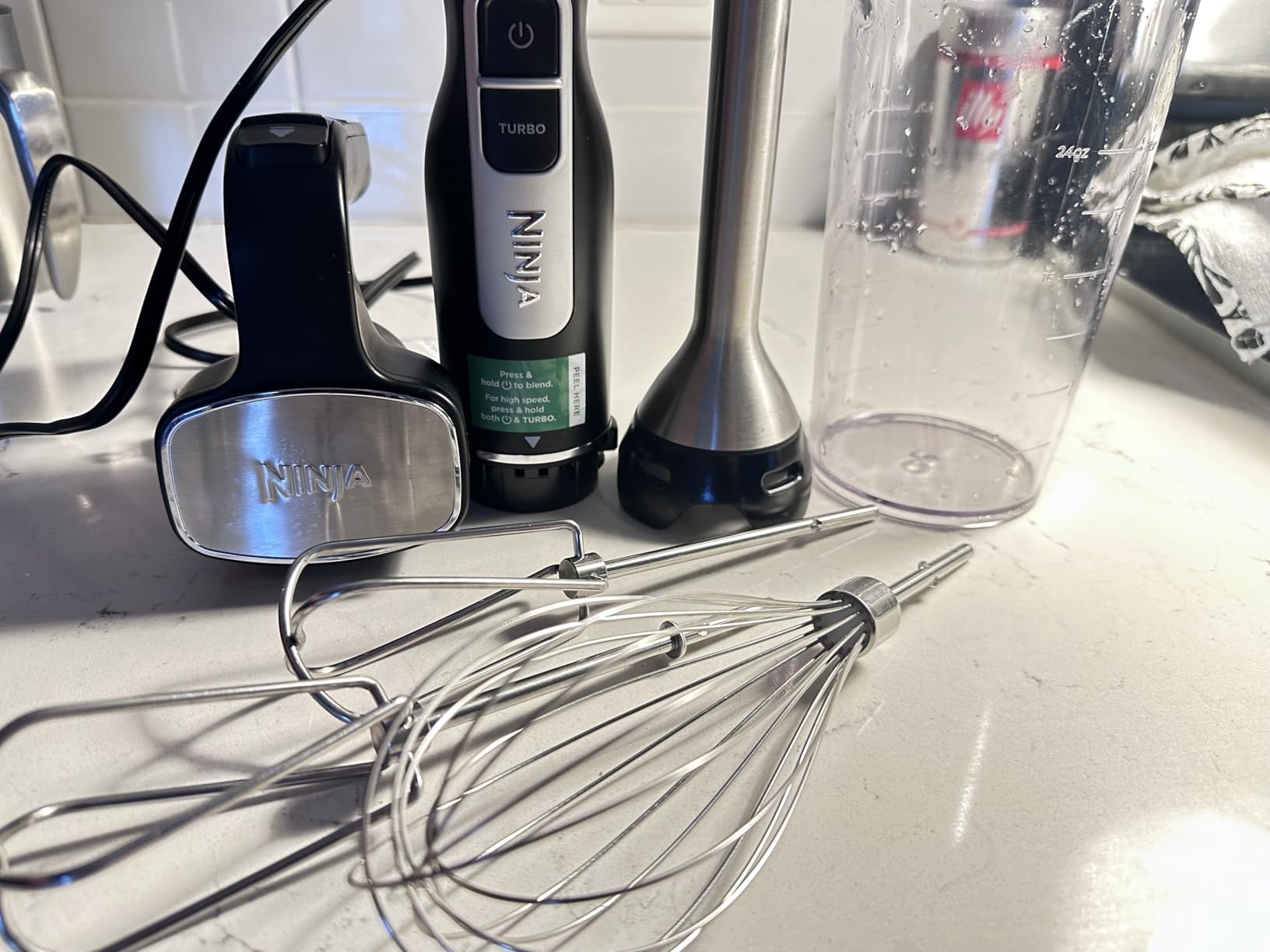 Ninja Immersion Blender & Whisk, 4 Speeds, 4oz Cup, Deep Navy, CI201ND customer photo 2