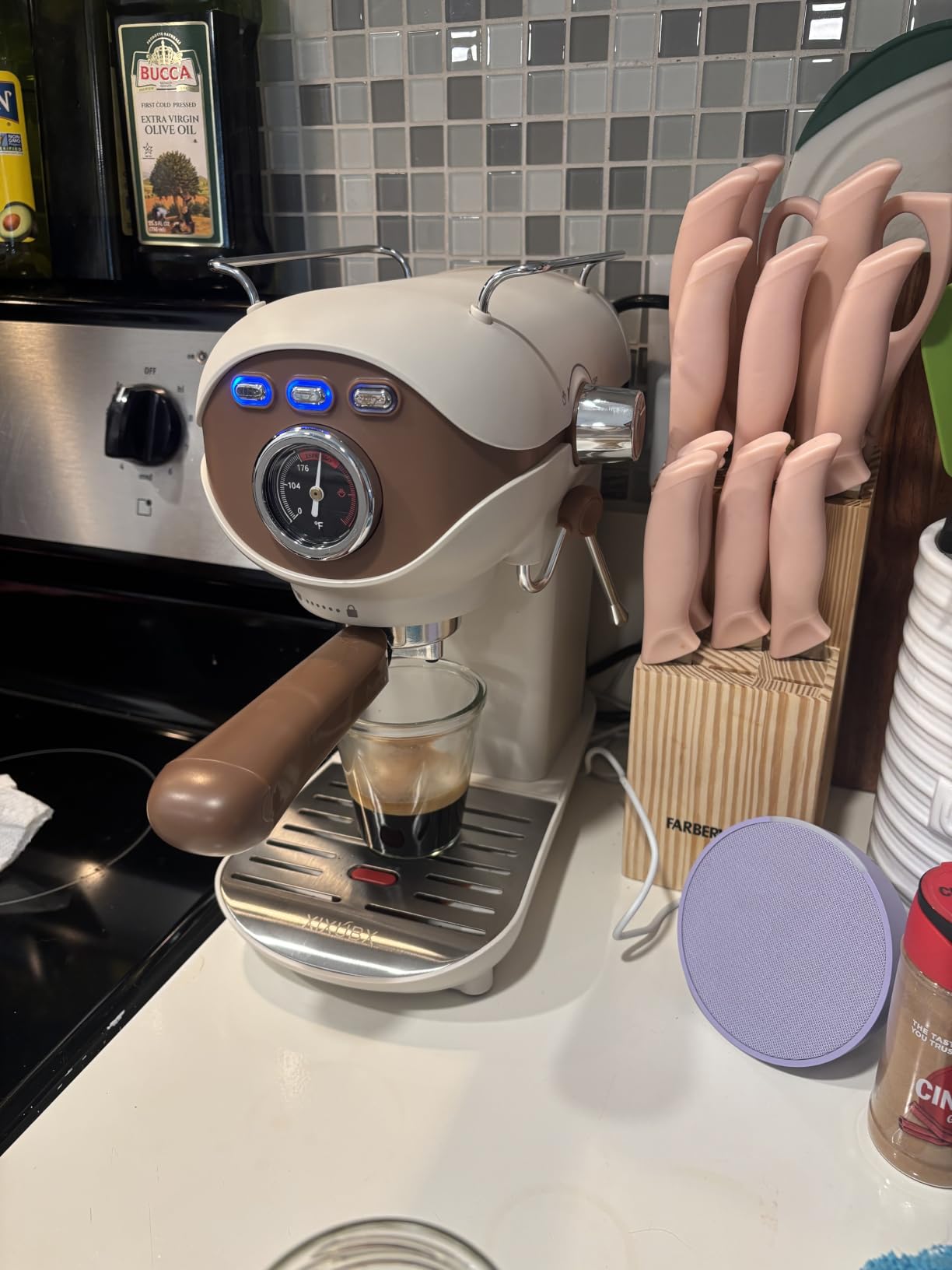 XIXUBX Espresso Machine, Compact Espresso Maker with Milk Frother | 20-Bar Pump, PID Control, Low Vibration Coffee Maker, for Small Kitchen, Home, Brews Latte, Cappuccino customer photo 1