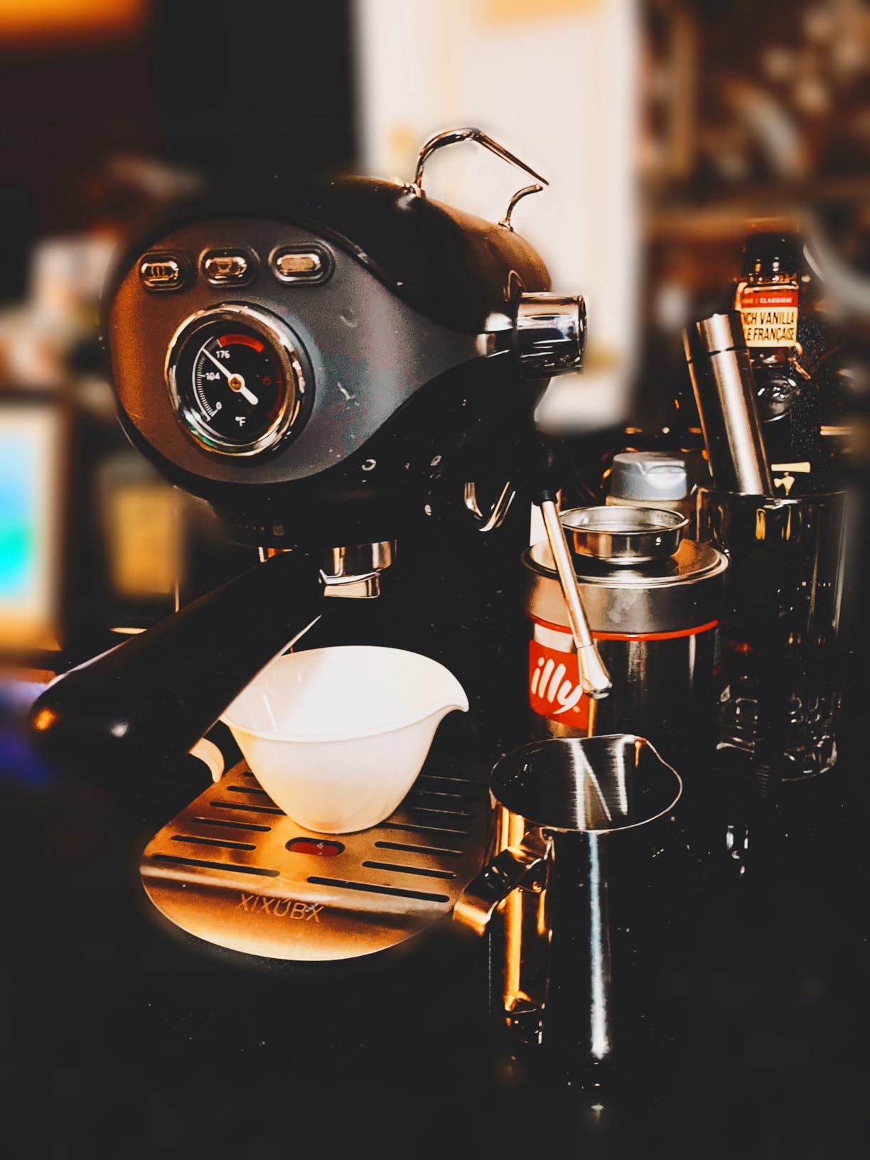 XIXUBX Espresso Machine, Compact Espresso Maker with Milk Frother | 20-Bar Pump, PID Control, Low Vibration Coffee Maker, for Small Kitchen, Home, Brews Latte, Cappuccino customer photo 2