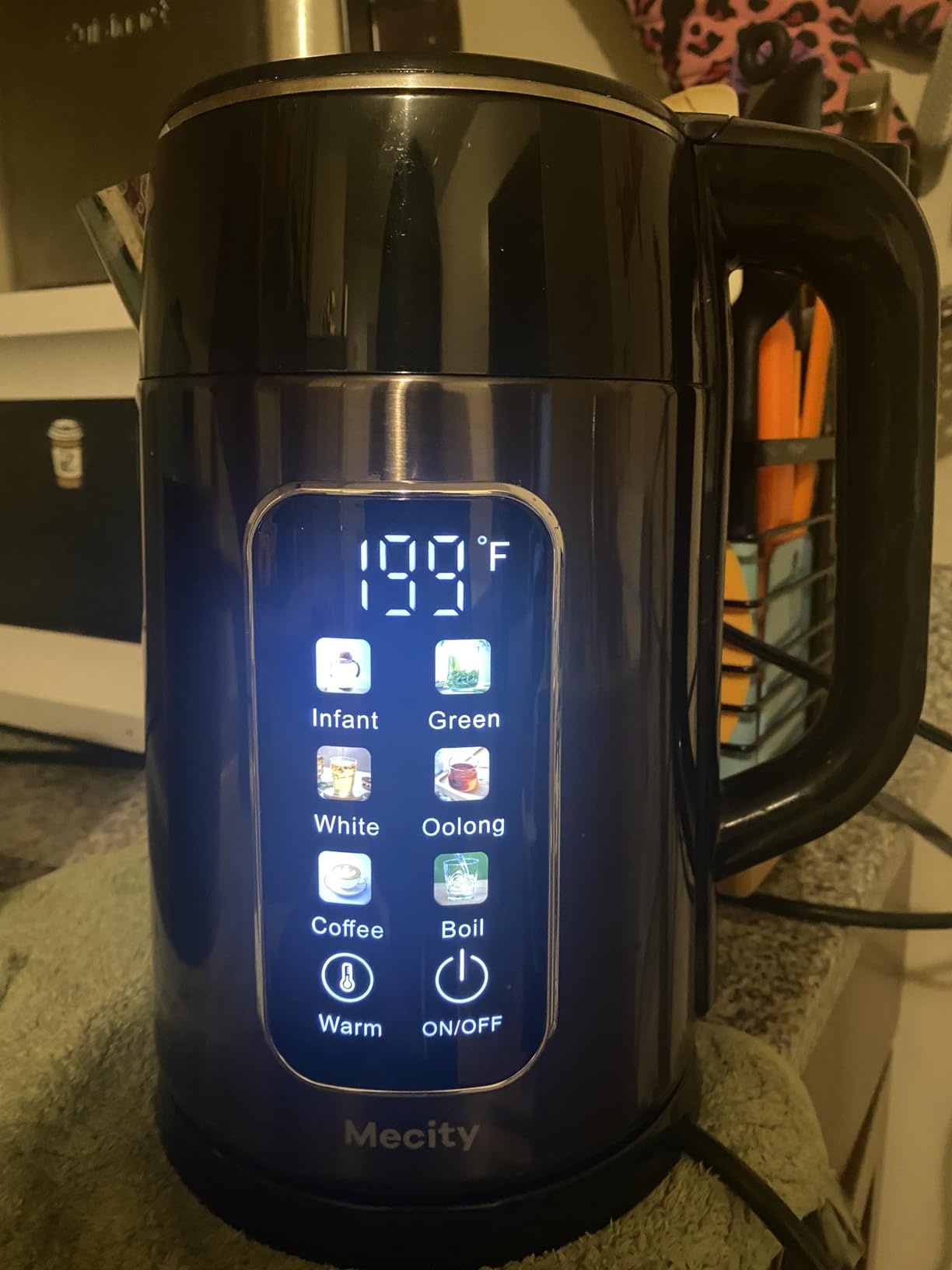 Mecity Electric Kettle 1.7L Touch Screen Temperature Control Water Boiler, No Plastic Contact with Water. 6 Preset Temperature Programs, 2 Hours Keep Warm, Auto Shut Off, Dark Grey customer photo 1