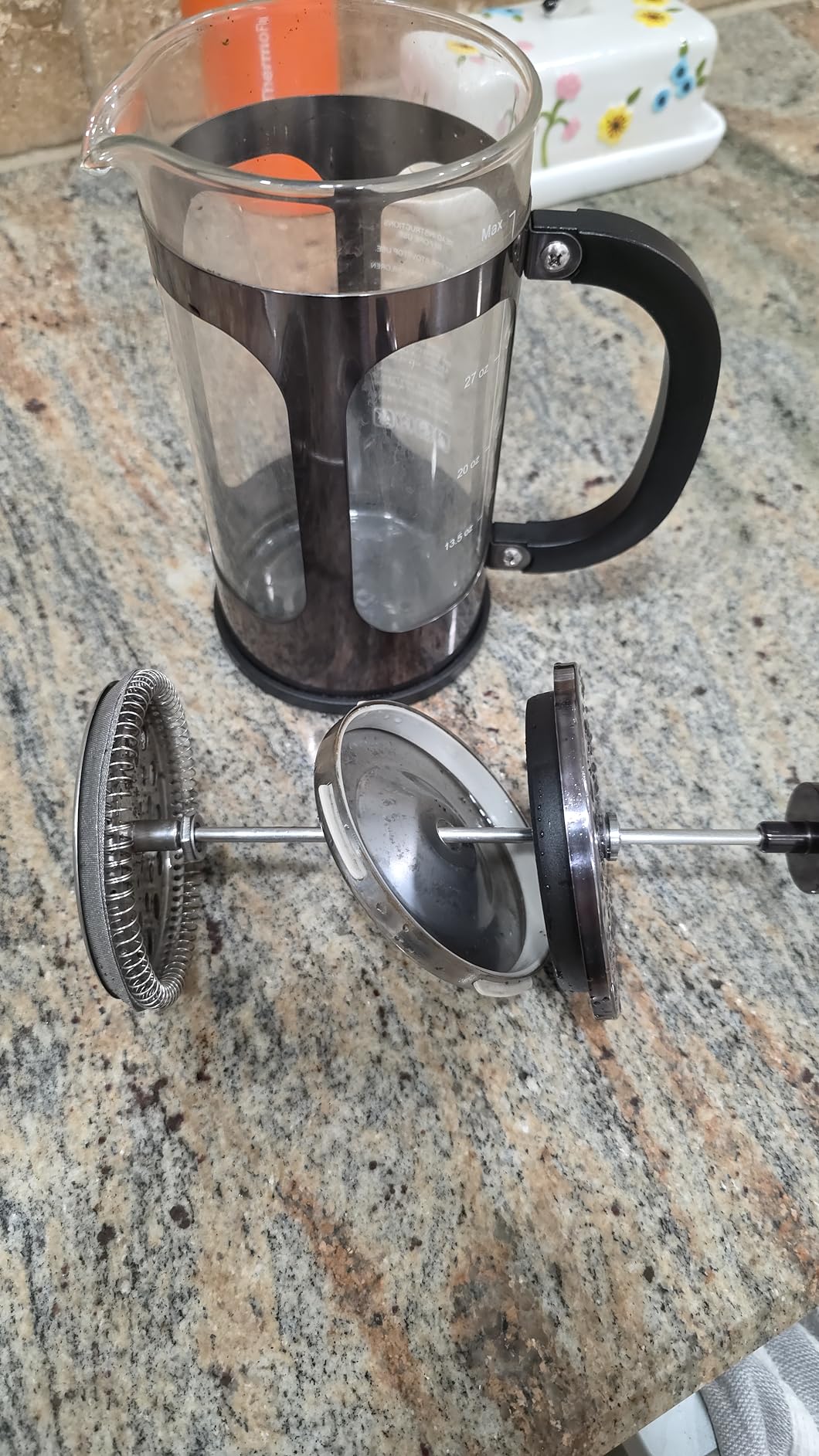 Veken French Press Coffee Maker, No Plastic Touching Cafe, 34oz 1 L Cafetera | Thickened Glass Stainless Steel Cold Brew Pot for Kitchen, Travel, Camping, Tea, Gifts, Bar Accessories, Dark Pewter customer photo 1
