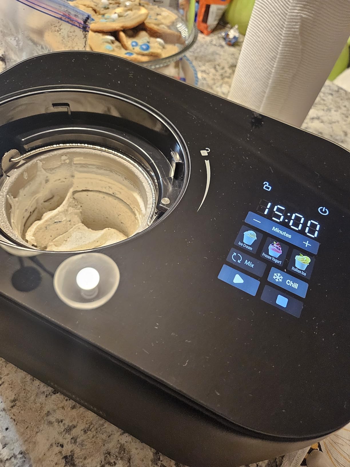 Iceman by Chefman Ice Cream Maker, No Pre-Freezing with Built-In Compressor, Makes Ice Cream, Froyo, Sorbet, Sherbet, Italian Ice, Frozen Yogurt, Digital Display w/ 3 Presets, 2 Pint Inserts Included customer photo 2