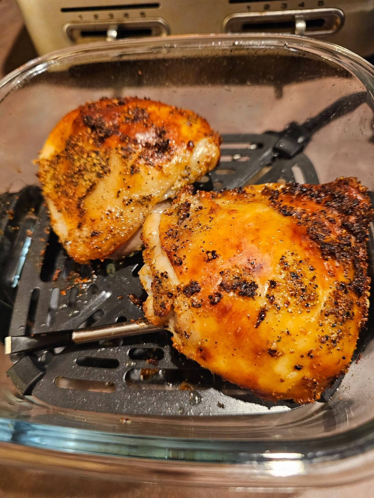 Ninja Crispi Glass Air Fryer, 4-in-1, Frosted Lilac, FN101PR | Max crisp, bake, air fry, recrisp, 450F max, 4 Qt and 6 Cup containers, PFAS-free glass customer photo 1