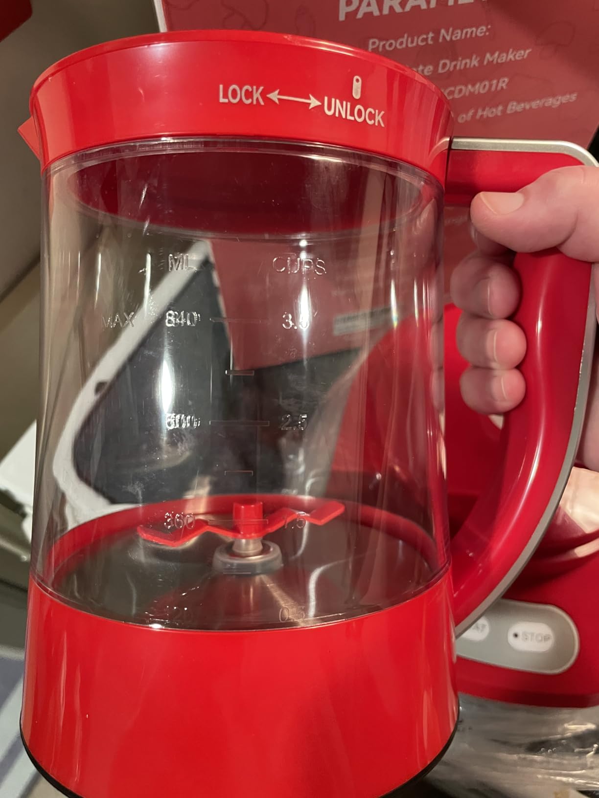 SugarWhisk 29 Oz Hot Chocolate Maker Machine, Electric Milk Frother and Steamer, Hot Cocoa Maker Machine for Hot Chocolate Bar, Detachable Pitcher, 2 Speed Mode, 3.5 Cups, Aqua customer photo 1