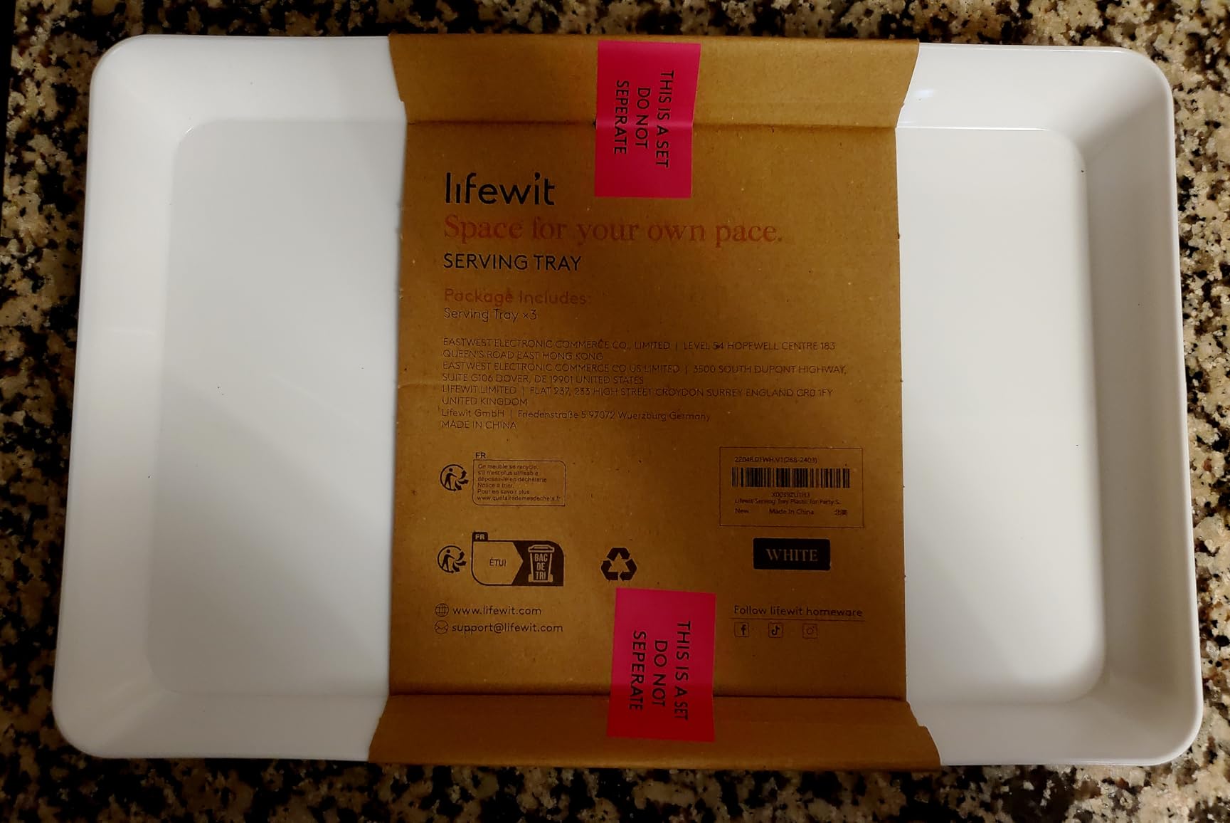 Lifewit 4 Pcs Serving Tray for Party, Reusable Plastic Food Serving Platter customer photo 1