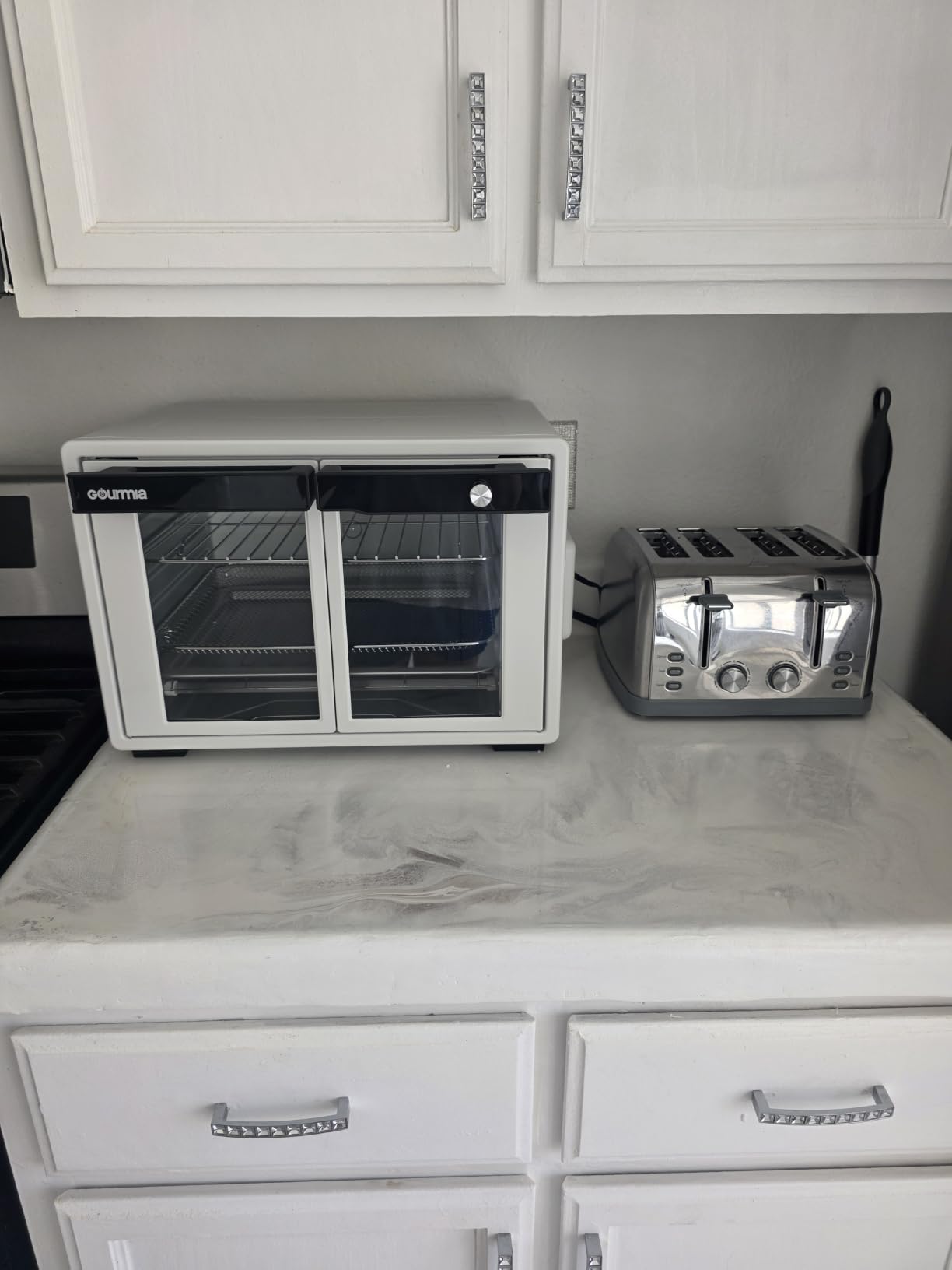 Gourmia French Door Air Fryer Oven - 37 Qt Large Capacity Convection Toaster Oven, FryForce 360, 12 Cooking Presets, Fits 13in Pizza customer photo 1