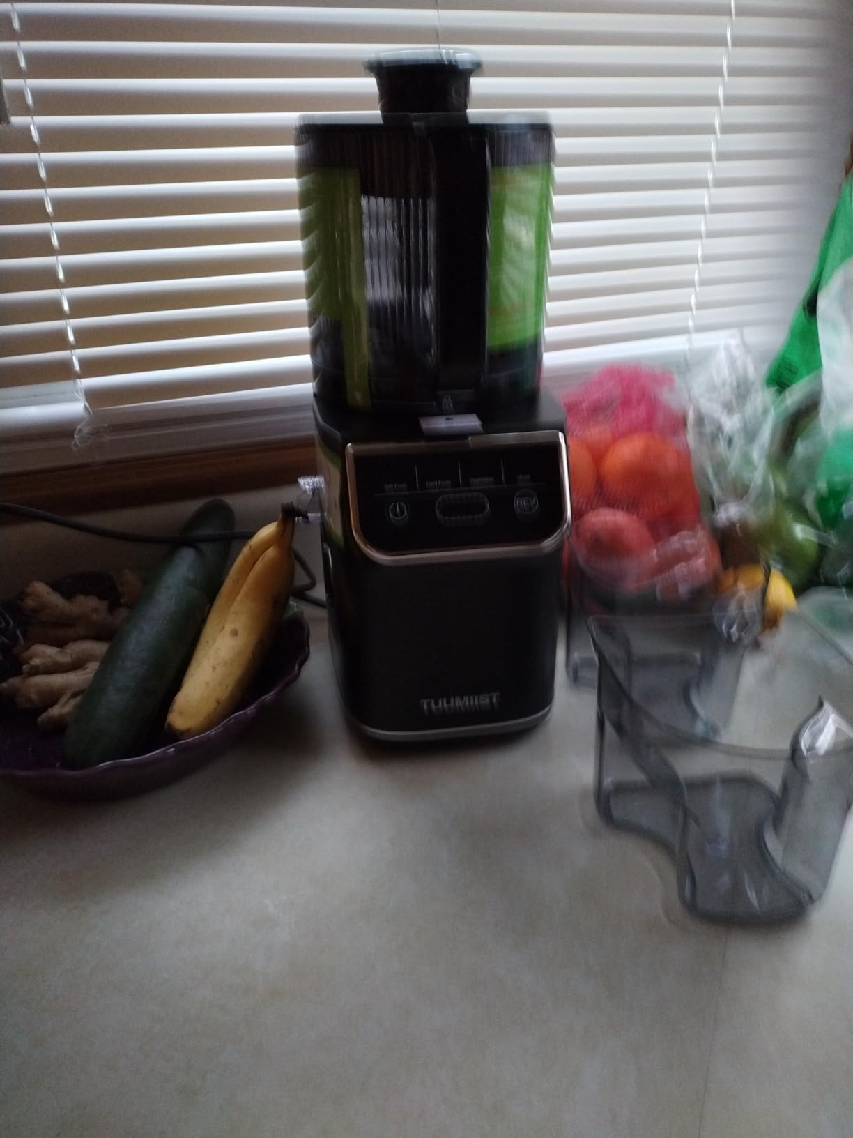 TUUMIIST 3-in-1 Cold Press Juicer Machine, Smart Touch Masticating Juicers for Whole Fruit & Vegetable, 6.5