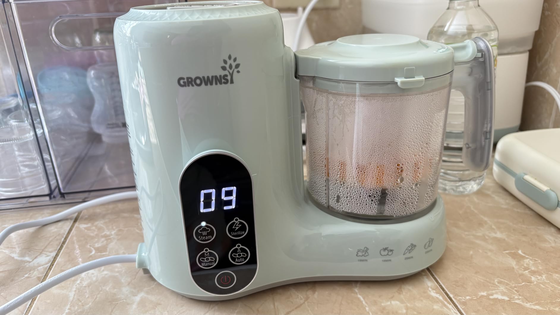Grownsy Baby Food Maker with Steam Basket, One Step Baby Food Processor Steamer Puree Blender Grinder Mills Machine, Auto Cooking customer photo 1