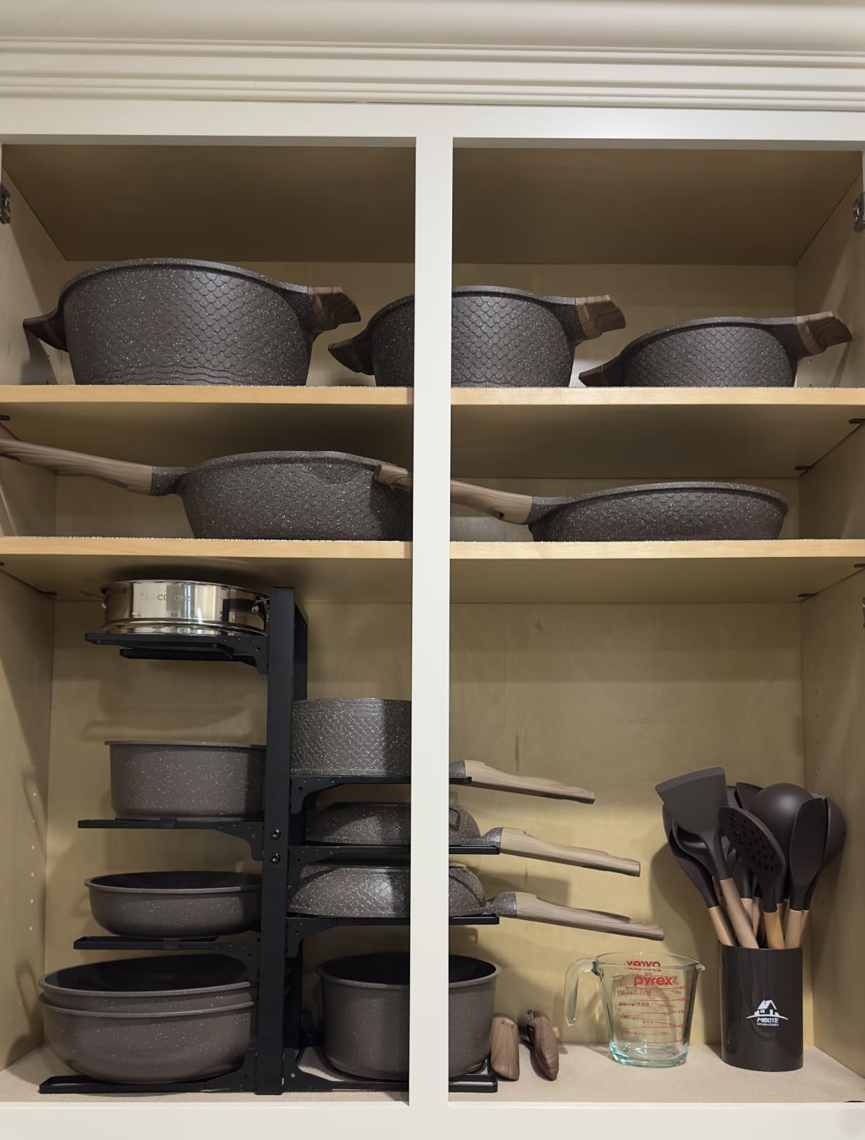CAROTE 26pcs Nonstick Pots and Pans Set, Cookware Sets, Induction Kitchen Set, Durable, Innovative Surface Texture, Fit All Stovetops, Fast & Even Heating, with Stockpot & Steamer customer photo 2