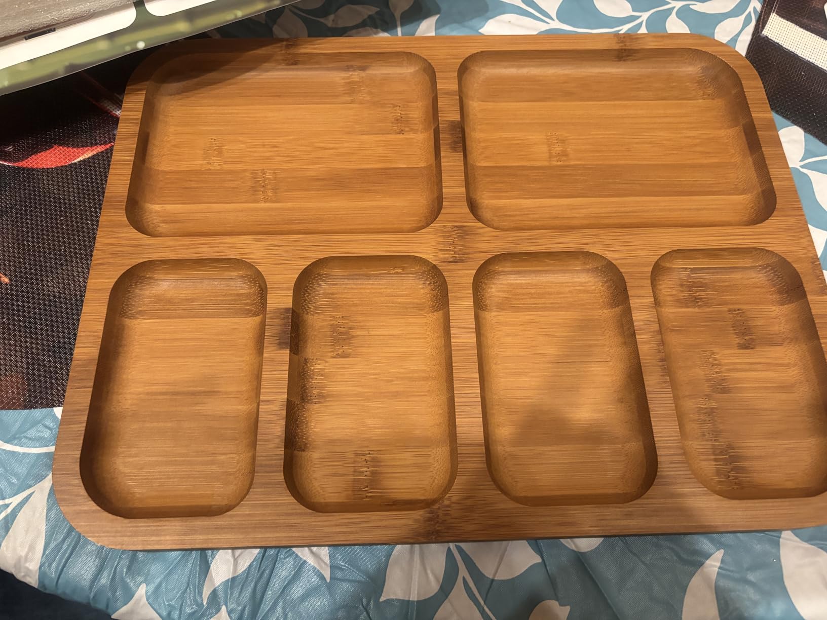 Charcuterie Board with Lid, Carbonized Bamboo, Knives Set and Bowls | Portable Double-Sided Locking Design, Cheese, veggie & Snack Serving Tray, Great for Picnics & Housewarming Gifts customer photo 2