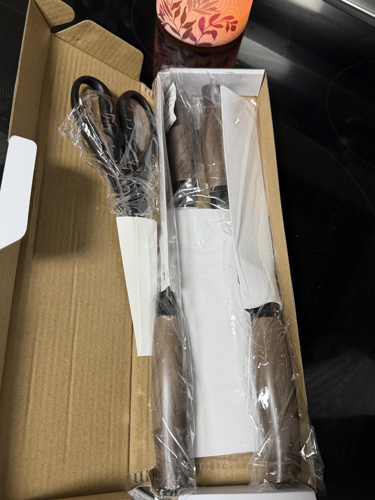 Knife Set with Block, 6-Piece Kitchen Knives Set with Built-in Sharpener, Stainless Steel Knife Block Set with Sharpening Rod, Apartment Essentials, New Home Essentials customer photo 2