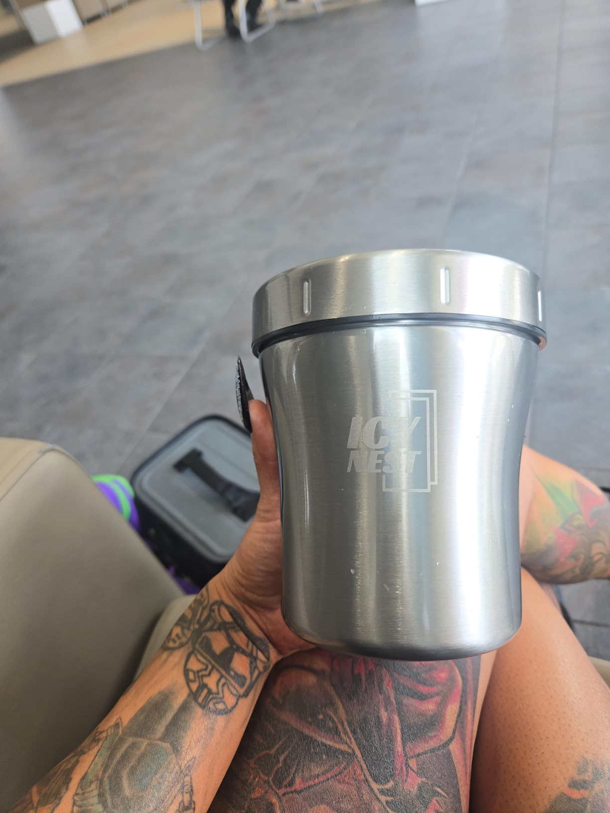 Stainless Steel Cooler for Ninja Creami Pint Containers - Double-wall vacuum insulated stainless steel, Keeps ice cream frozen longer, Fits Ninja Creami NC299AMZ, NC300, NC301 series customer photo 1