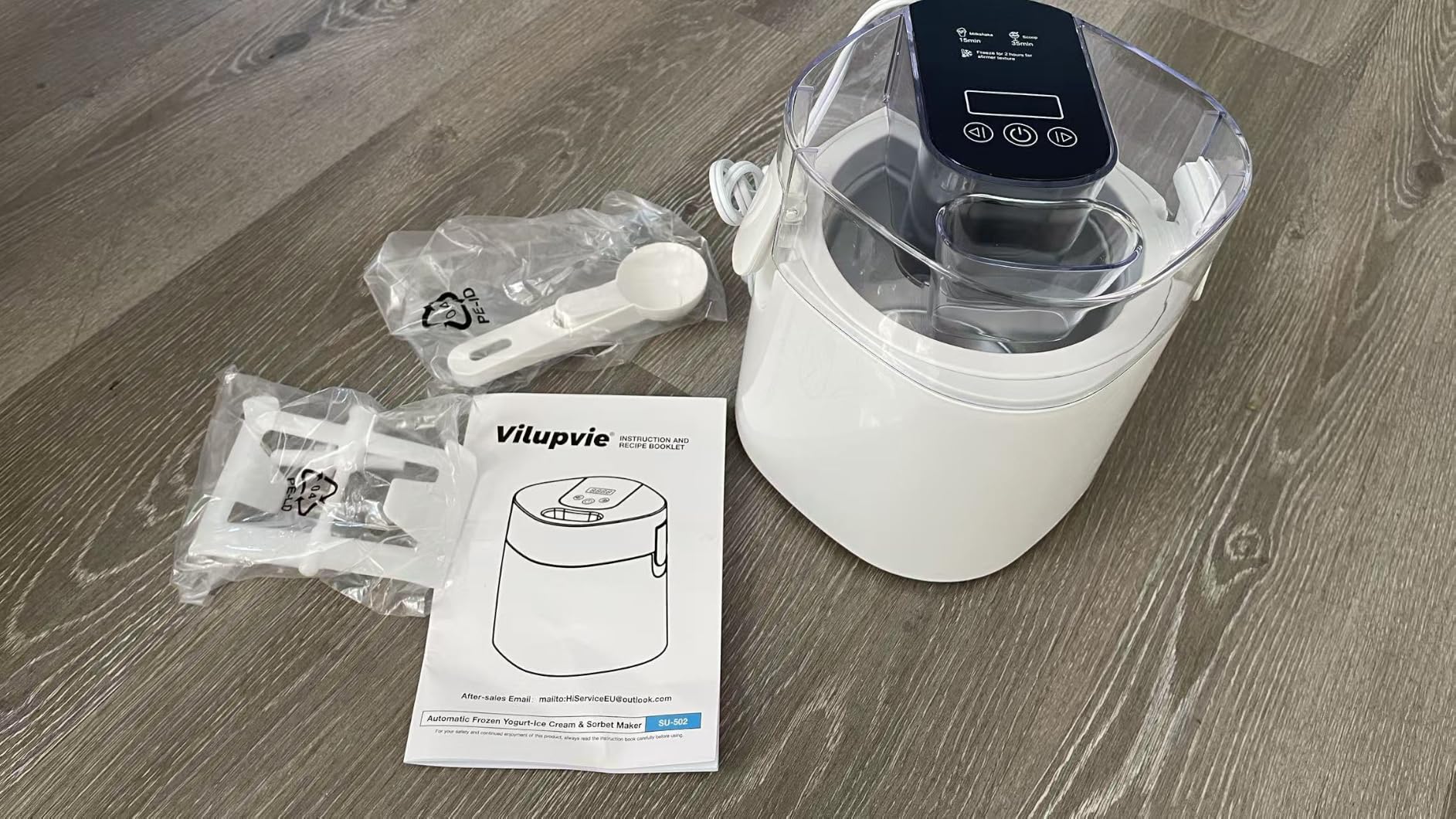 Ice Cream Maker Machine, 1.52 Quarts Insulated Freezer Bowl, Sorbet and Frozen Yogurt Machine with LCD Screen and Timer customer photo 1