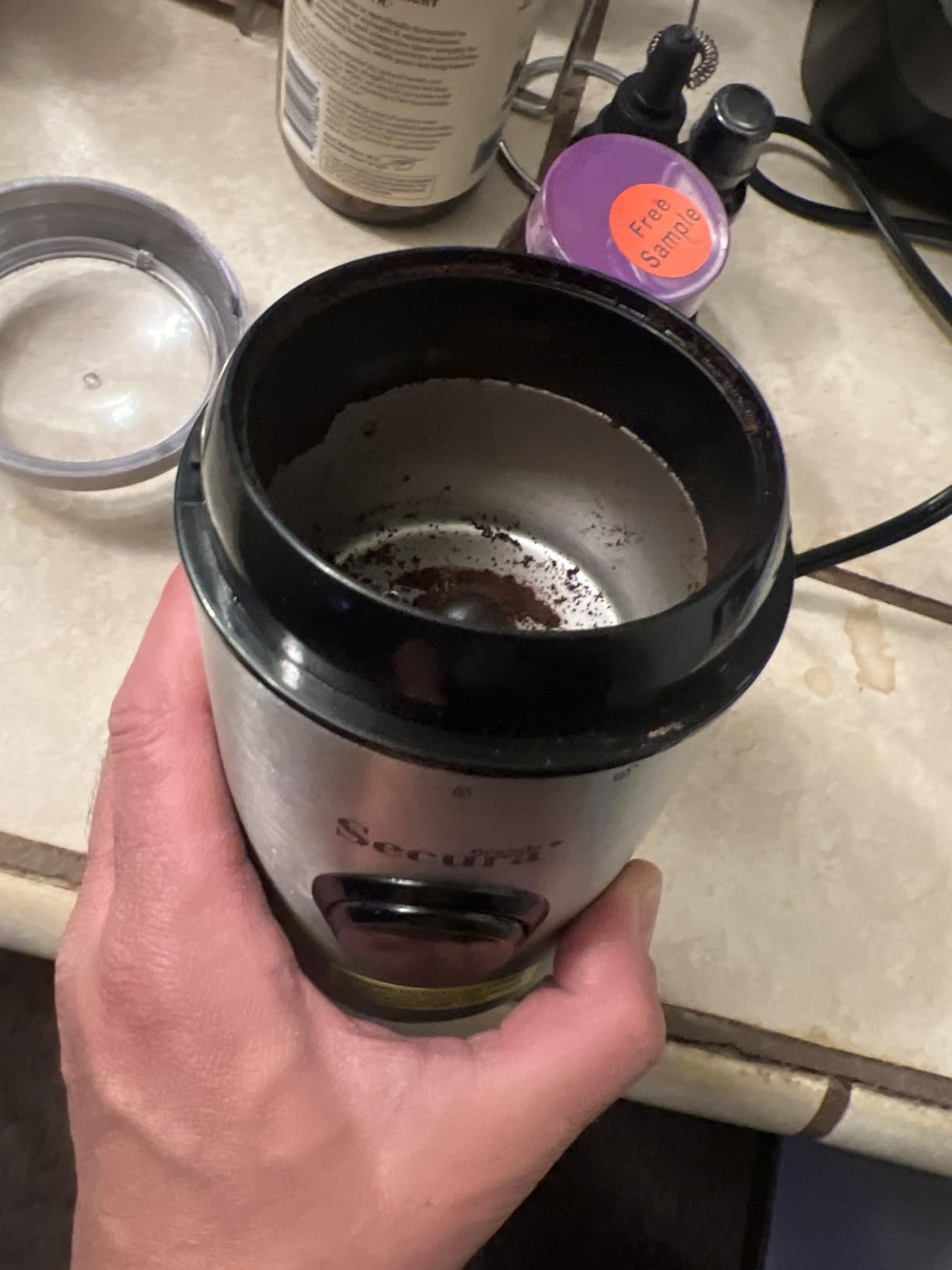 Secura Brands Electric Quiet Coffee Grinder, One-Touch Pulse Control Stainless Steel Coffee Grinder for Beans and Spices & Herbs, Silver customer photo 2