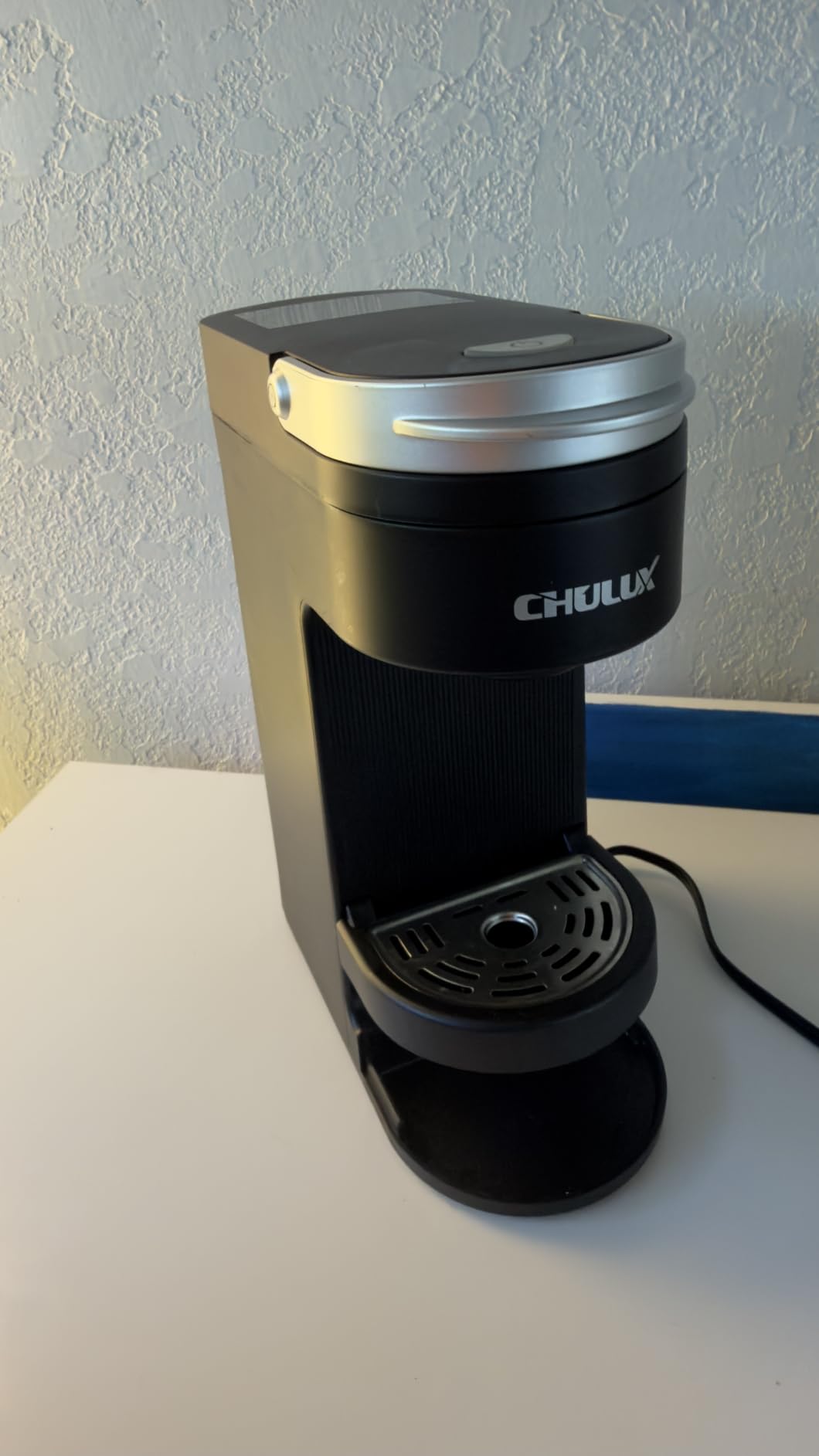 CHULUX Slim Single Serve Coffee Maker for K Cup, Fast Brewing, Matte Black | Rapid-Heating Boiler Tech, 4-Hole Needle for Richer Flavor, Adjustable Drip Tray for 7.3
