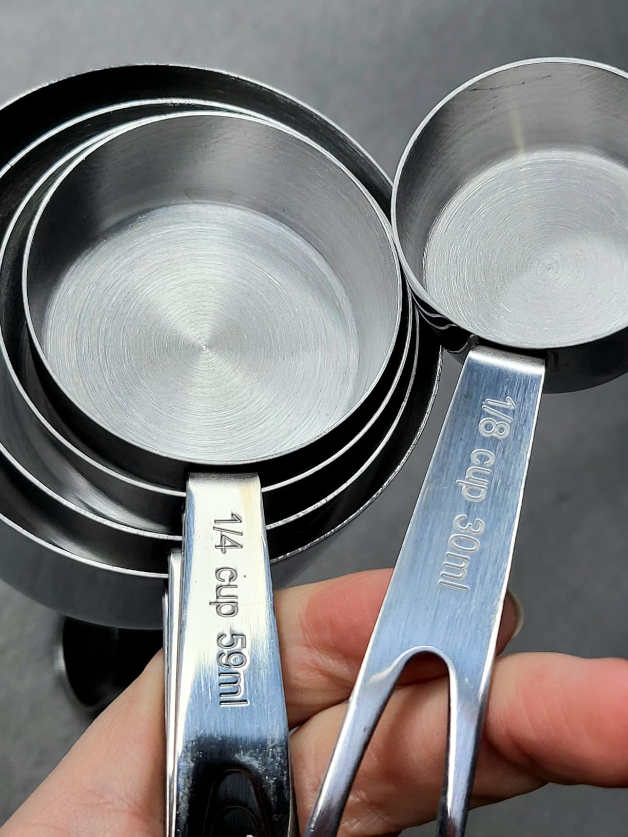 13PCS Stainless Steel Measuring Cups and Spoons Set with Funnel, Stackable Metal Measuring Cup and Spoon Set for Baking Cooking, Dishwasher Safe Kitchen Tools with for Dry & Liquid Ingredients customer photo 1