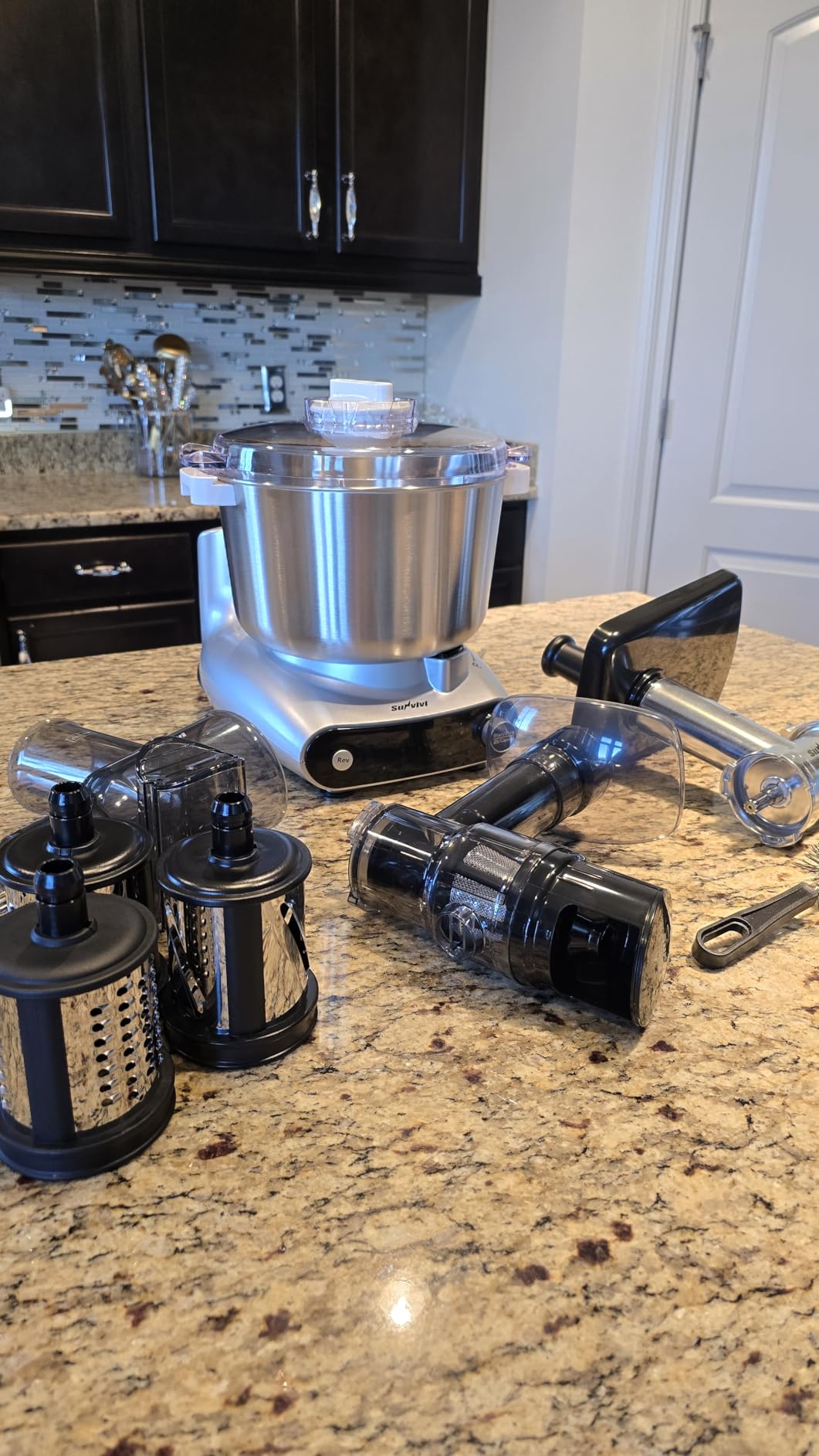 Electric Dough Mixer, Stand Mixer with Meat Grinder, Juicer | 4-in-1 Multifunctional Stand Mixer with Salad Maker 5.3QT Dough Mixer with Fermentation and Stainless Steel Bowl home Kitchen customer photo 1